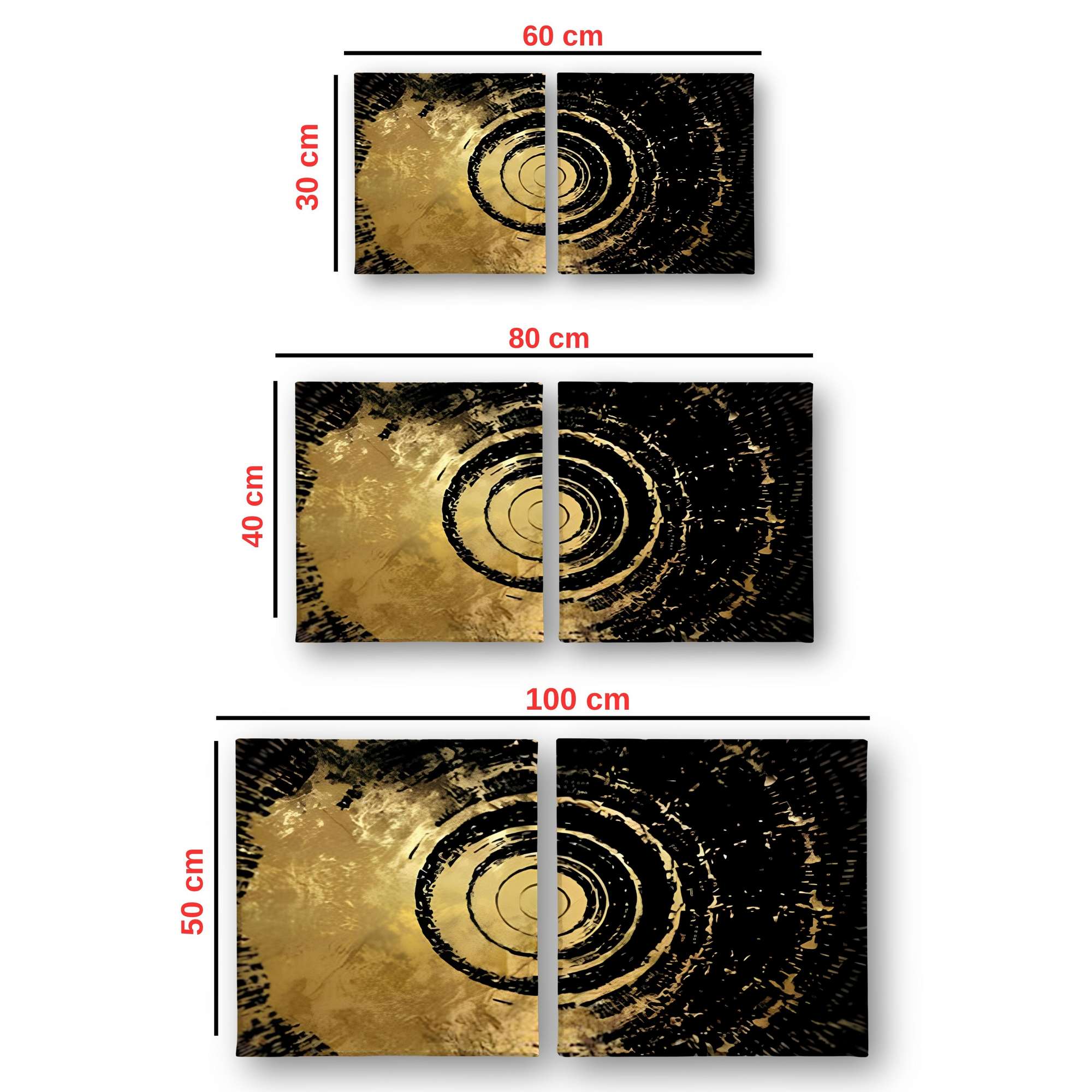 Conjunto 2 Telas Decorativas 30x30cm Multicolor Moldura Madeira