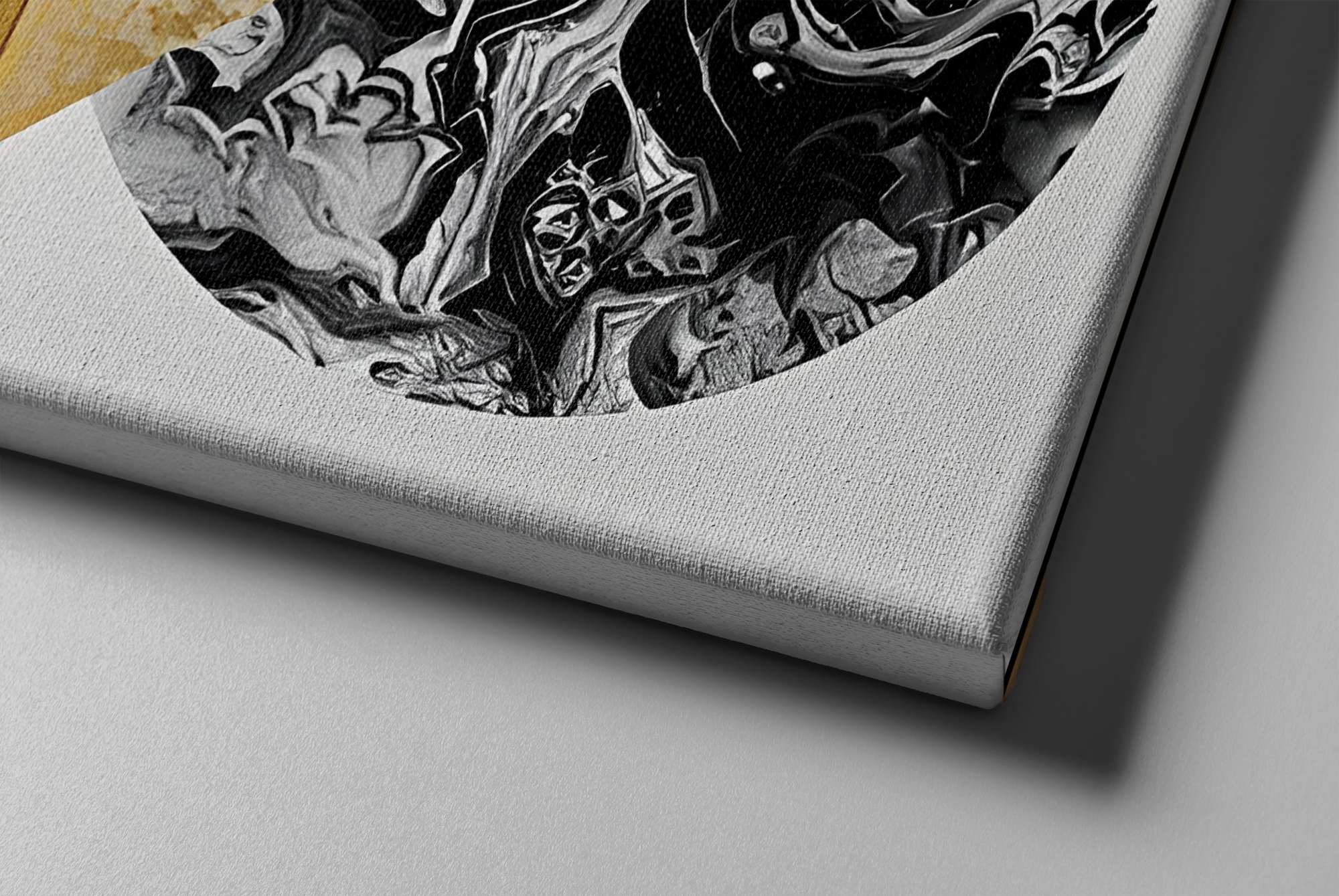 Conjunto 2 Telas Decorativas Canvas 30x30cm - Moldura Madeira