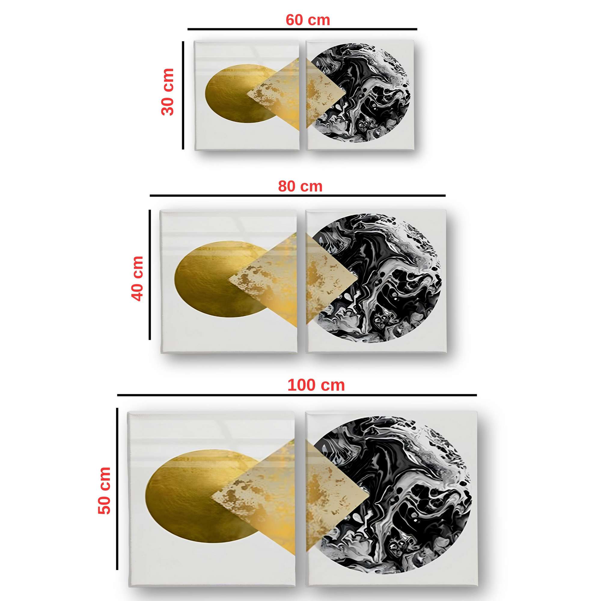 Conjunto 2 Telas Decorativas Canvas 30x30cm - Moldura Madeira