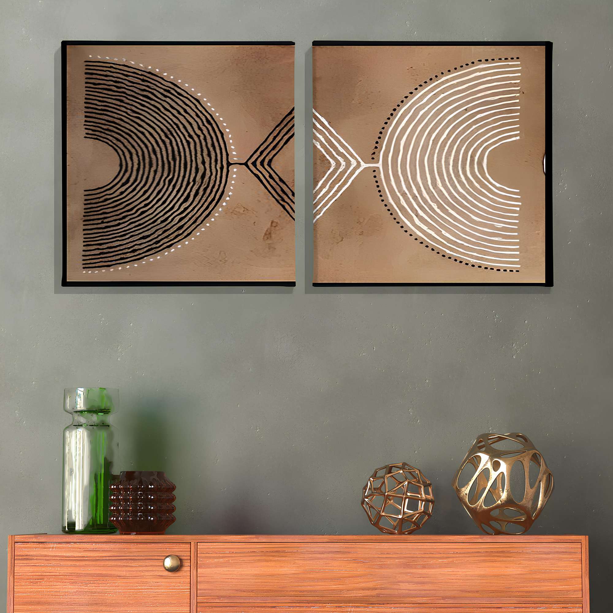 Quadros Decorativos Canvas Multicolor - Conjunto 2 Peças 30x30cm