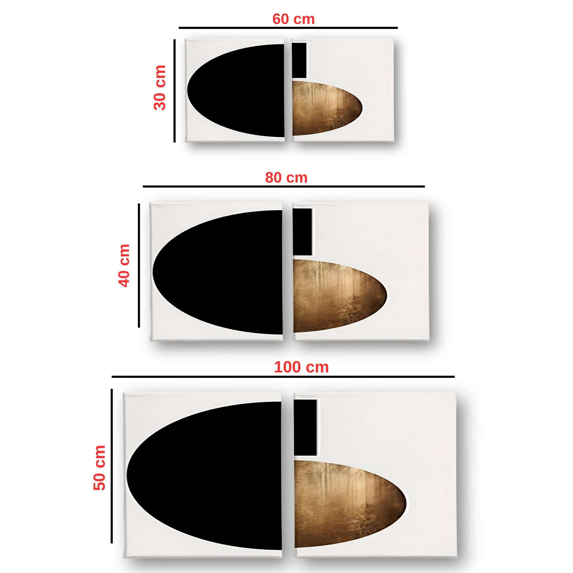 Conjunto 2 Telas Decorativas Canvas 30x30cm Multicolor Moldura Madeira