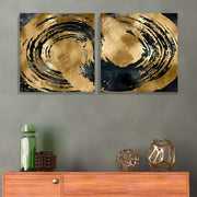 Conjunto 2 Telas Decorativas Canvas 30x30cm - Moldura Madeira