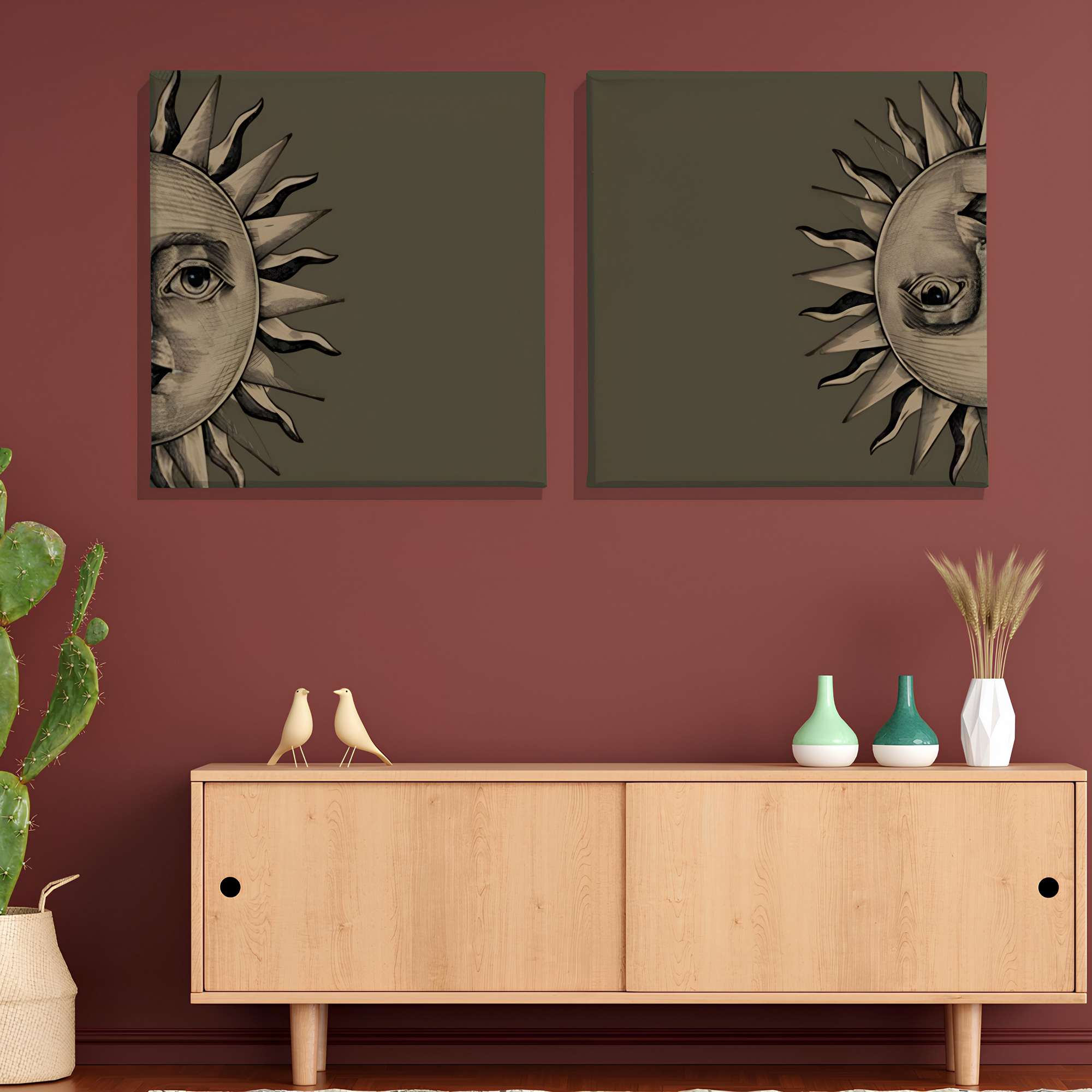 Conjunto 2 Quadros Decorativos Canvas 30x30 - Multicolor Premium