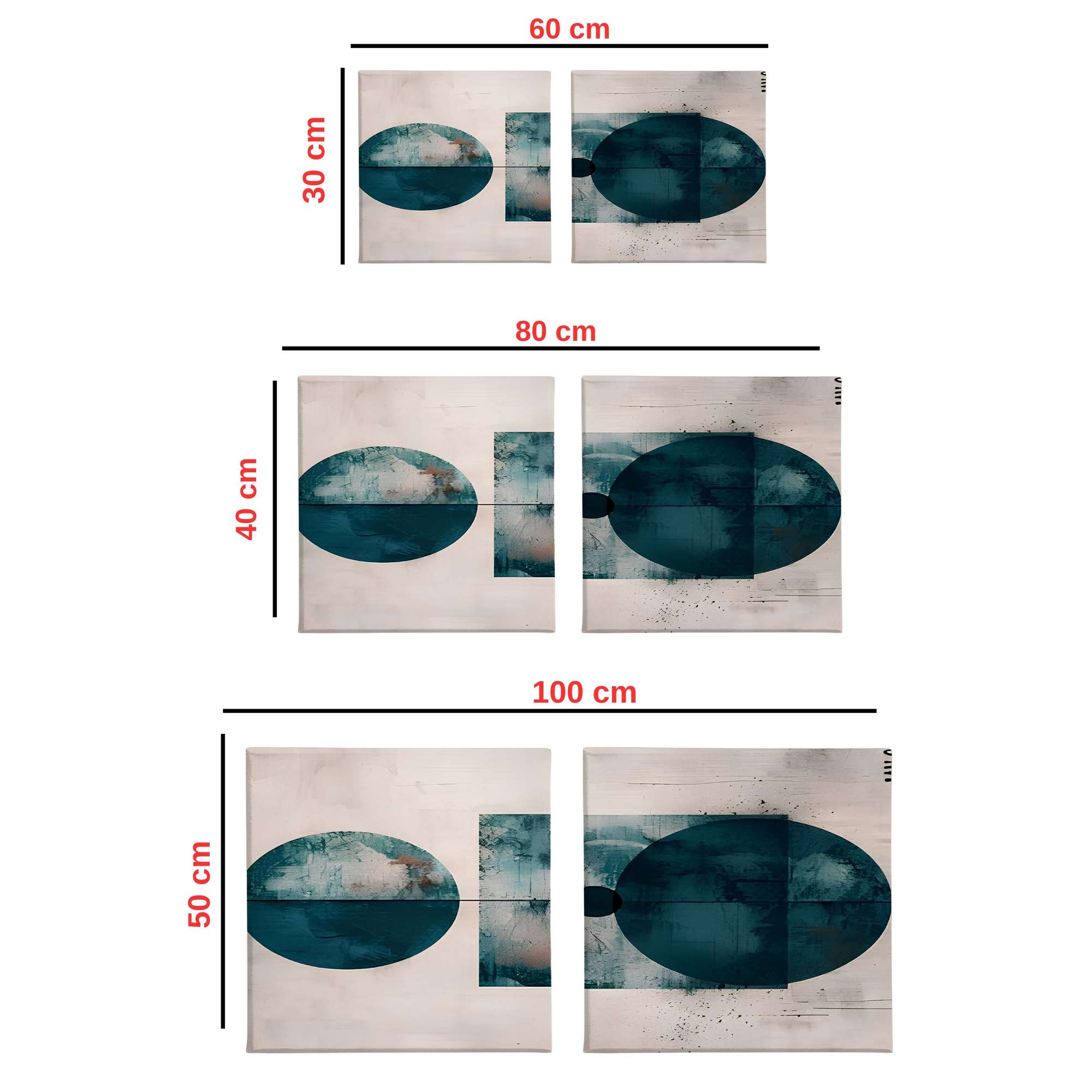 Conjunto 2 Quadros Decorativos Canvas 30x30 Multicolor Premium