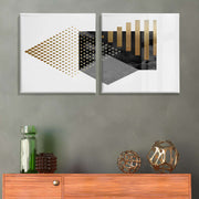 Conjunto de Telas Decorativas Multicolor - Díptico Canvas 30x30cm