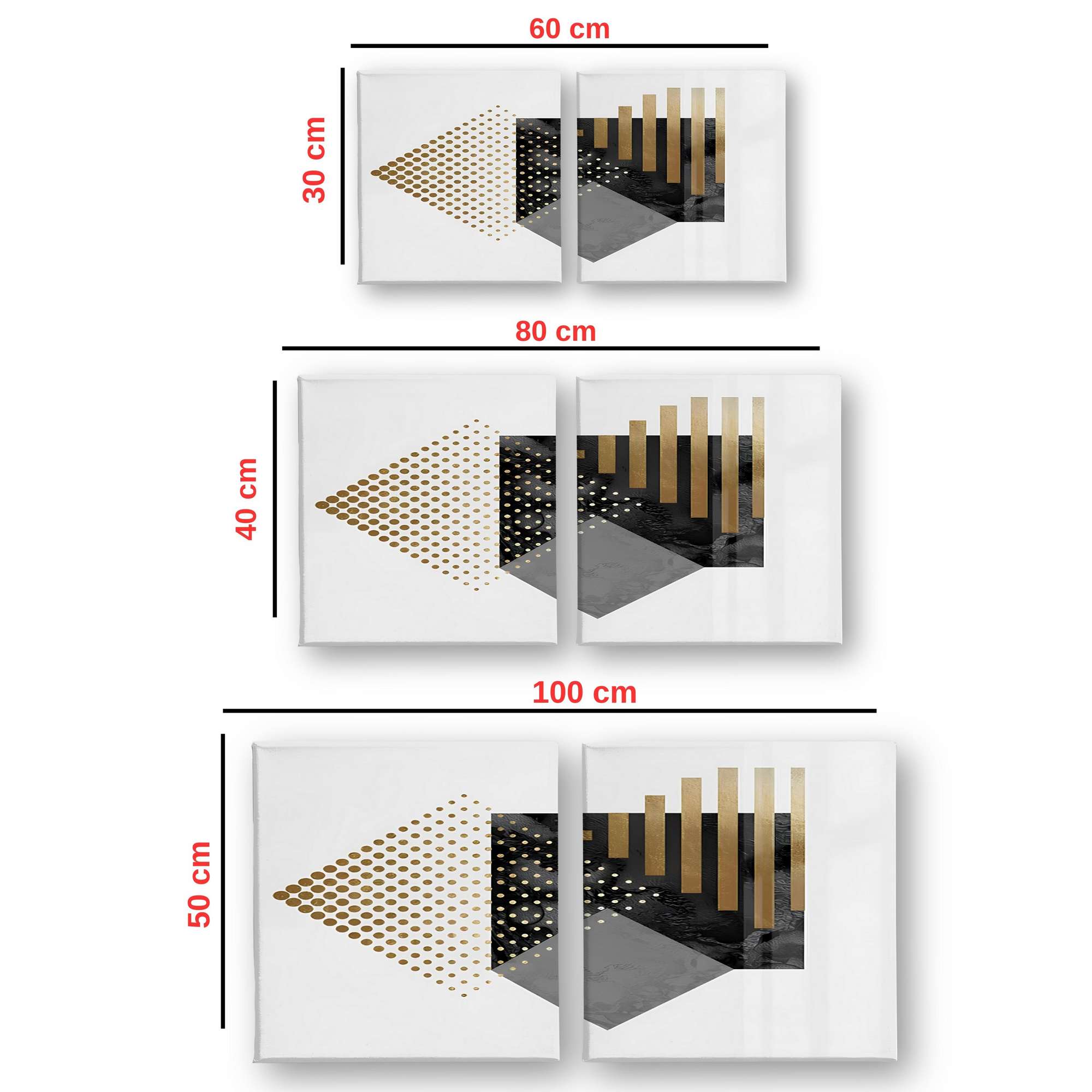 Conjunto de Telas Decorativas Multicolor - Díptico Canvas 30x30cm