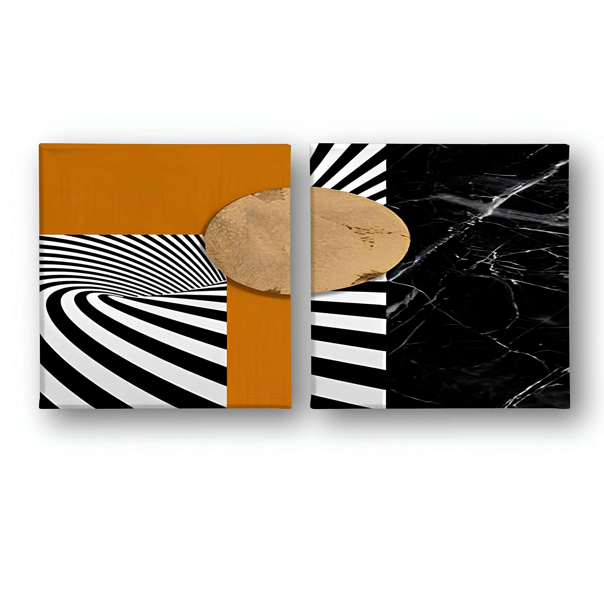 Conjunto 2 Quadros Decorativos Canvas 30x30 Multicolor Premium