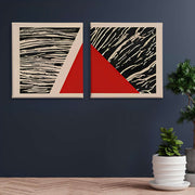 Conjunto 2 Quadros Decorativos Canvas Multicolor 30x30cm - Moldura Madeira