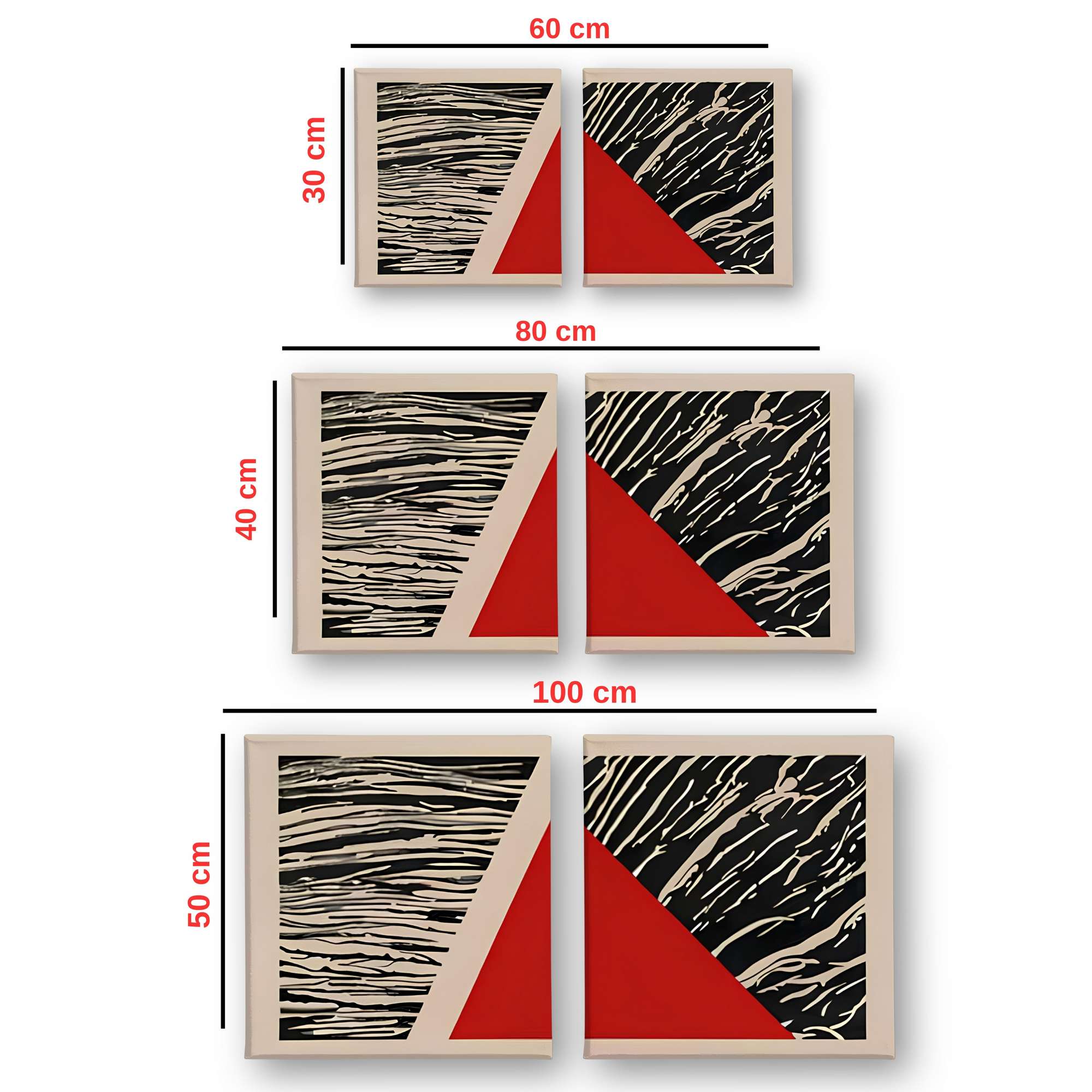 Conjunto 2 Quadros Decorativos Canvas Multicolor 30x30cm - Moldura Madeira