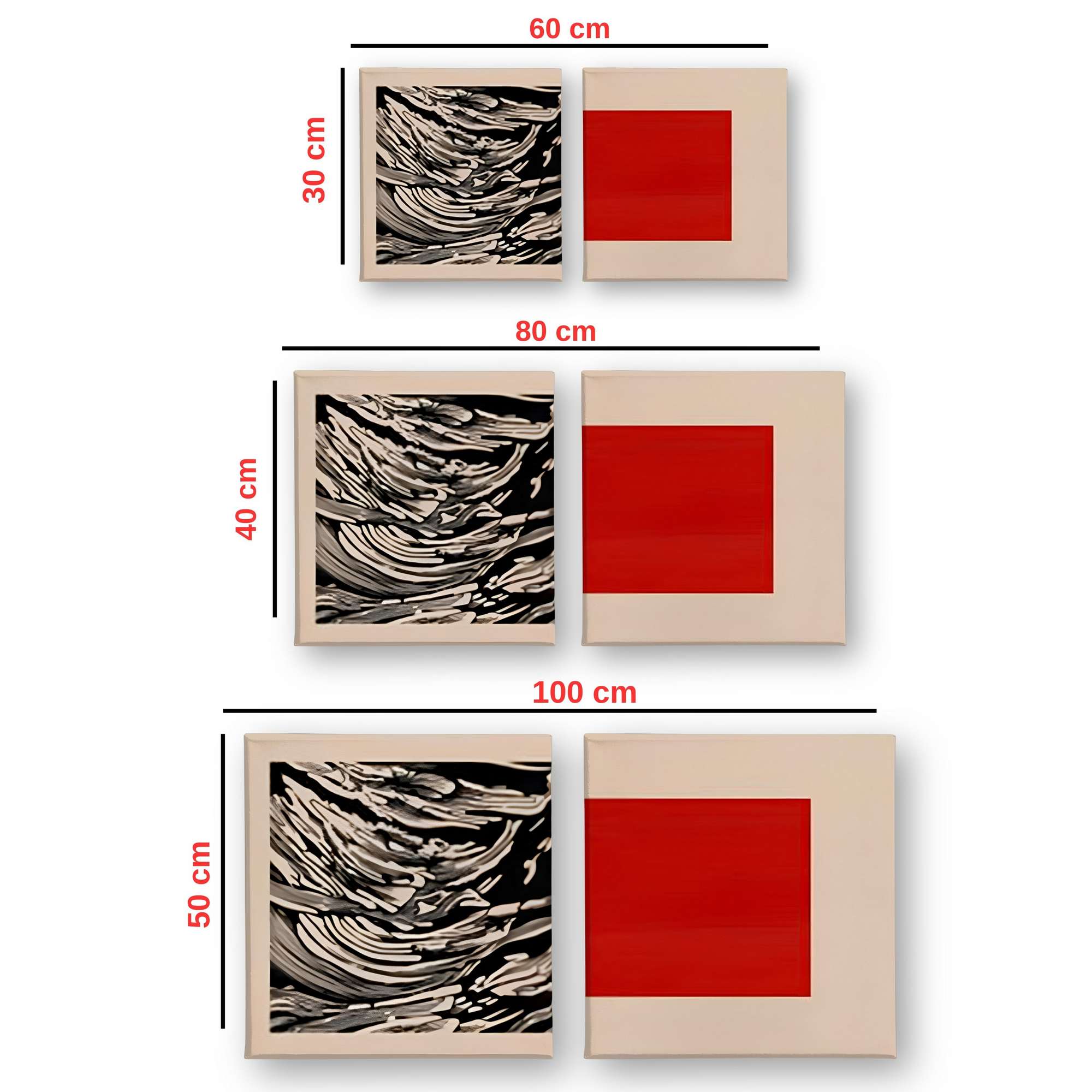 Quadros Decorativos Canvas 30x30 - Set 2 Peças Multicolor