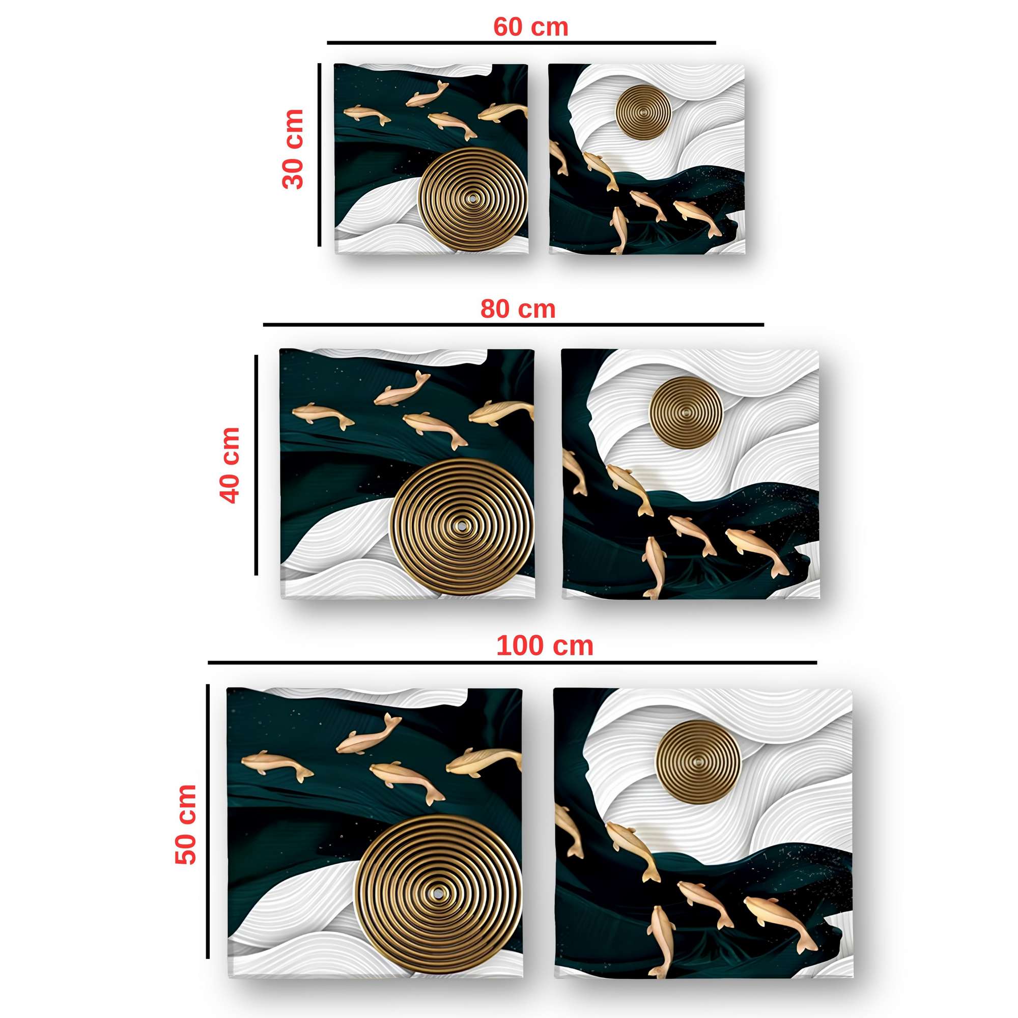 Conjunto 2 Telas Decorativas Canvas Multicolor 30x30cm Moldura Madeira