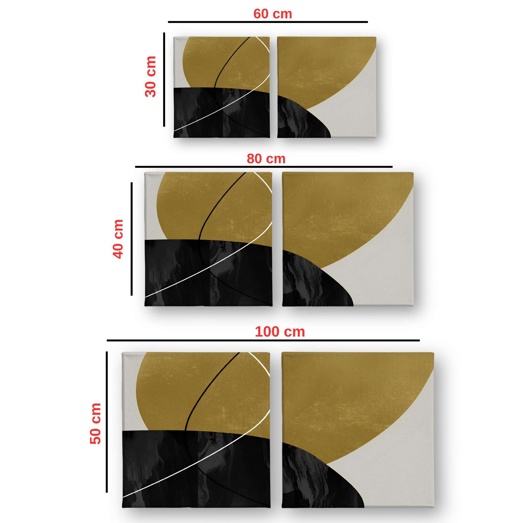 Quadros Decorativos Canvas 30x30cm - Set 2 Peças Multicolor