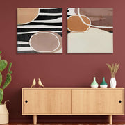 Conjunto 2 Telas Decorativas Canvas 30x30cm - Moldura Madeira