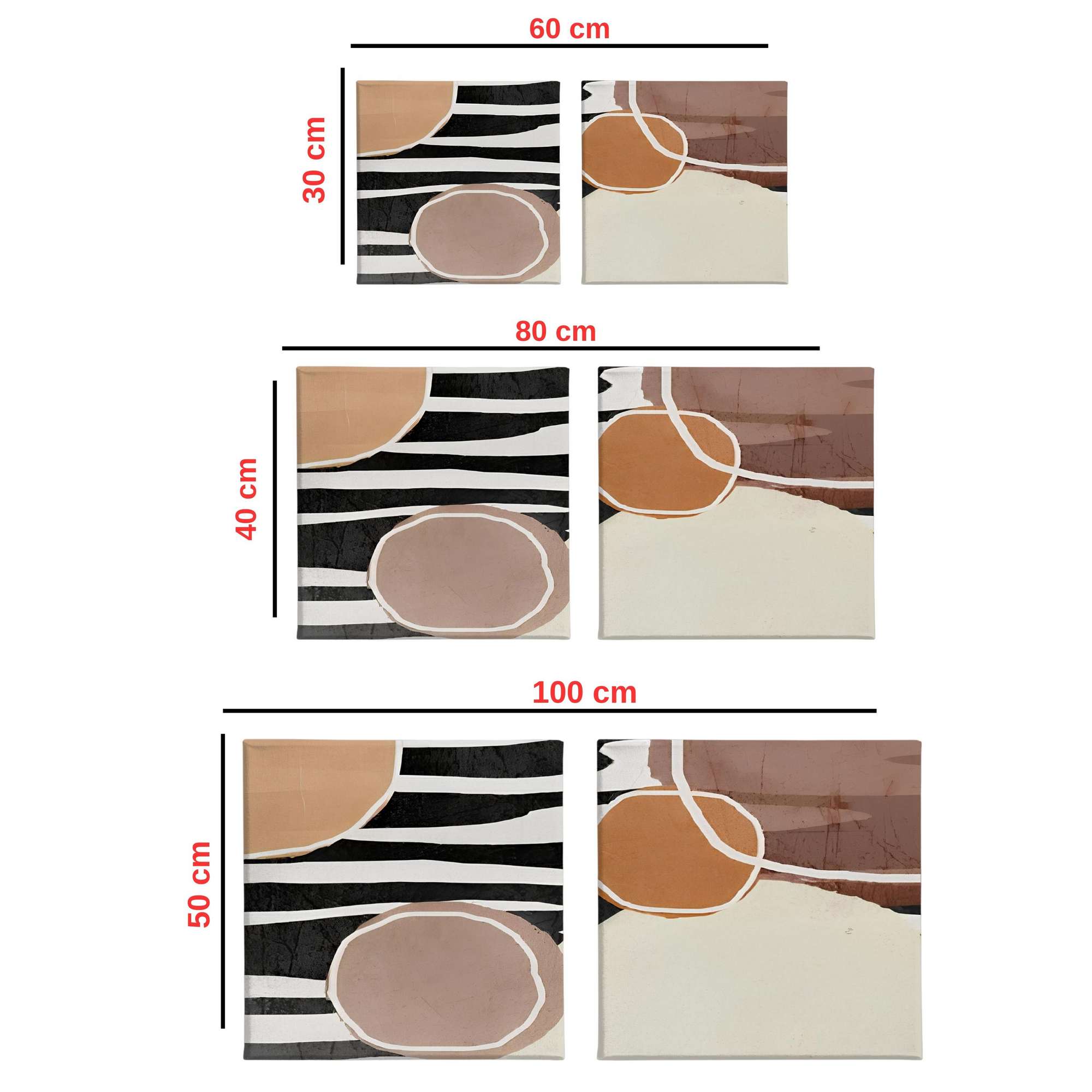 Conjunto 2 Telas Decorativas Canvas 30x30cm - Moldura Madeira