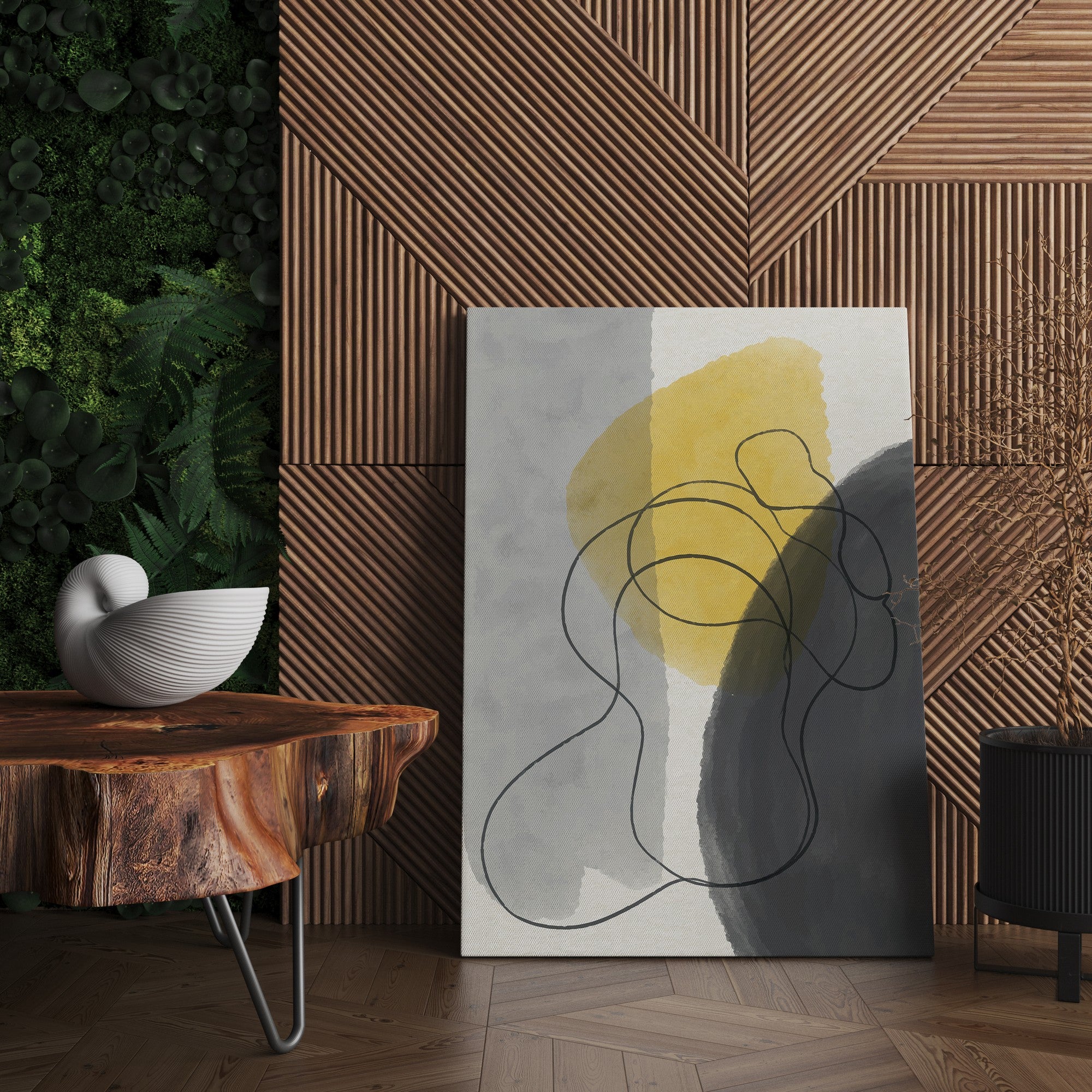 Quadro Decorativo Multicolor Canvas 50x70cm - Moldura Madeira