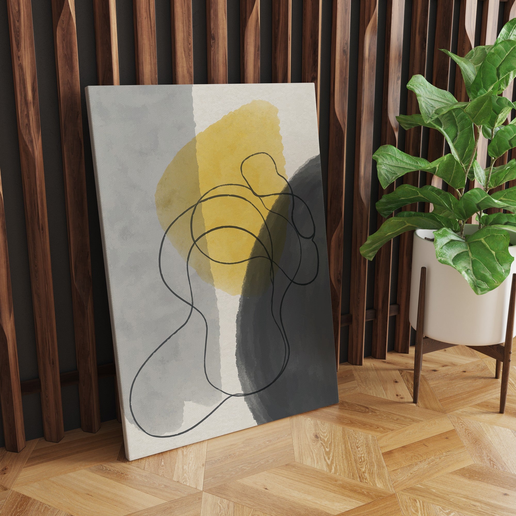 Quadro Decorativo Multicolor Canvas 50x70cm - Moldura Madeira