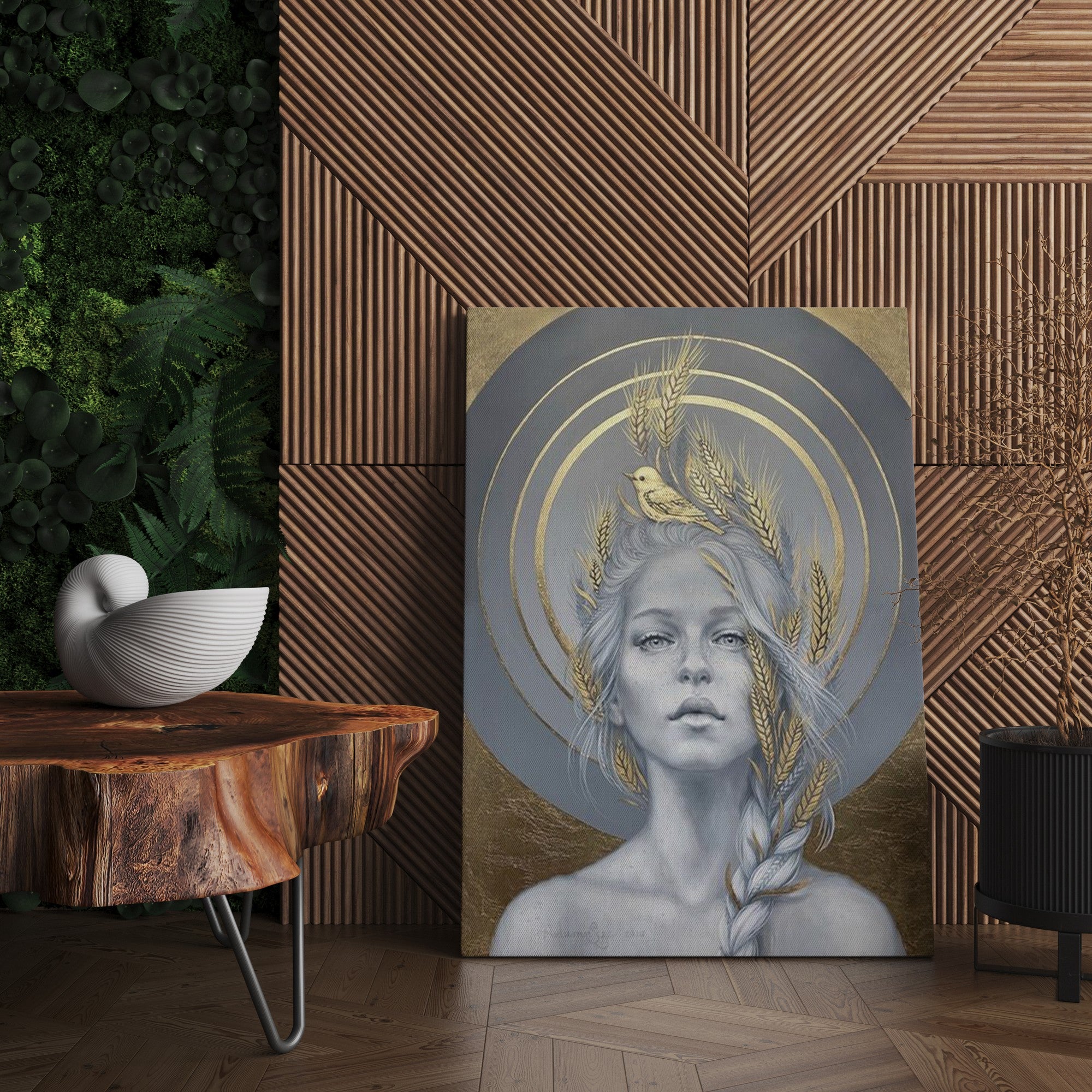 Quadro Decorativo Canvas Multicolor 50x70cm - Moldura Madeira