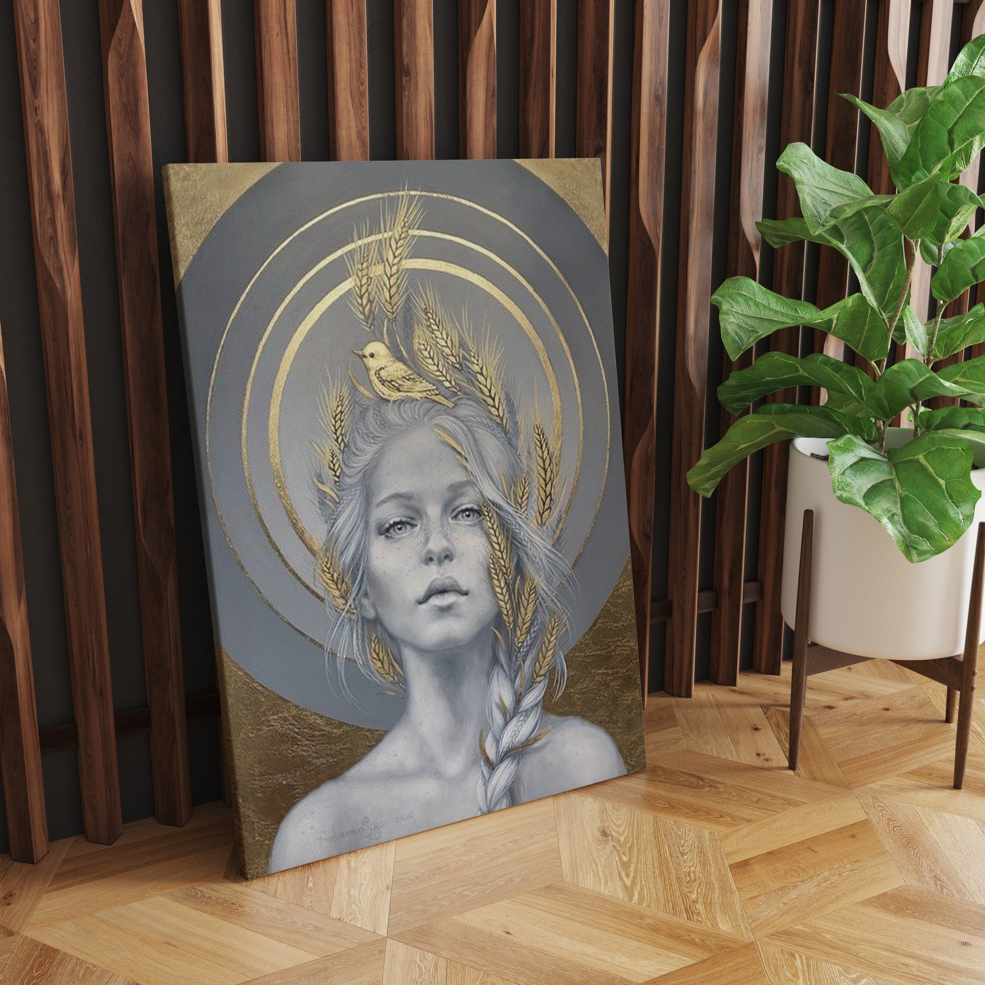 Quadro Decorativo Canvas Multicolor 50x70cm - Moldura Madeira