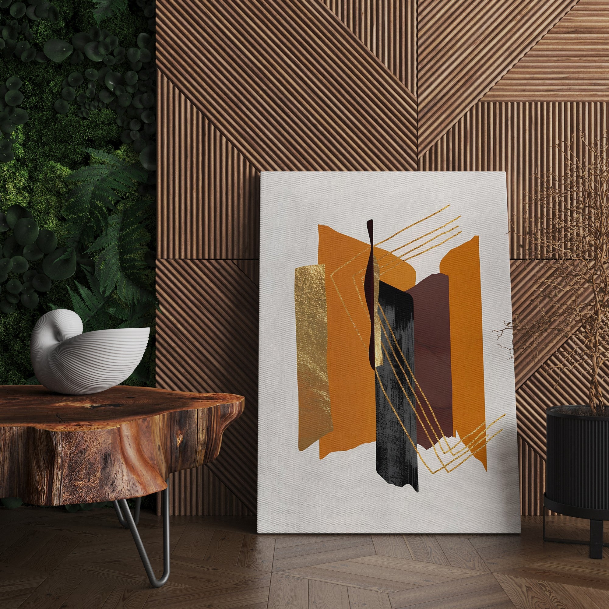 Tela Decorativa Multicolor 50x70cm - Moldura Madeira Premium