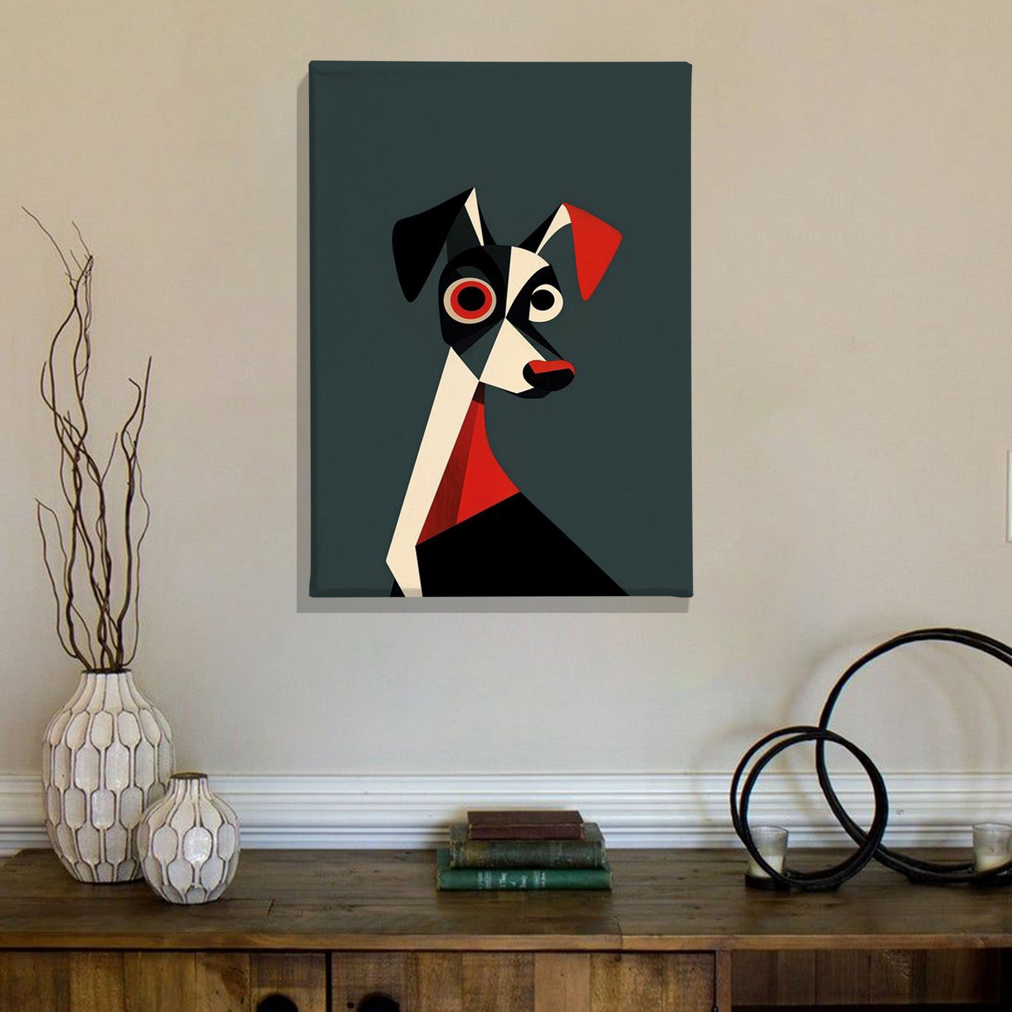 Quadro Decorativo Canvas Multicolor 50x70cm - Moldura Madeira