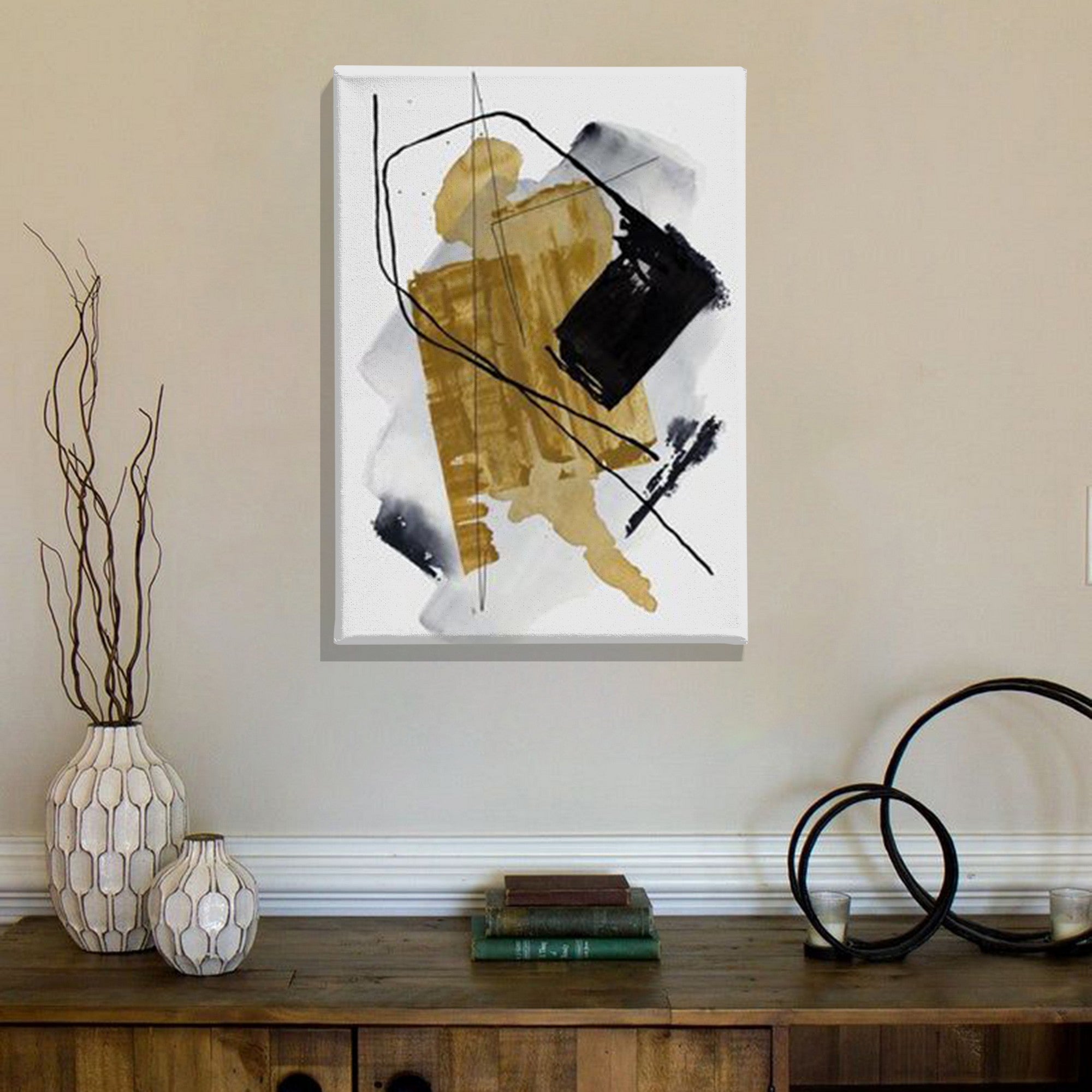 Quadro Decorativo Canvas Multicolor 50x70cm - Moldura Madeira