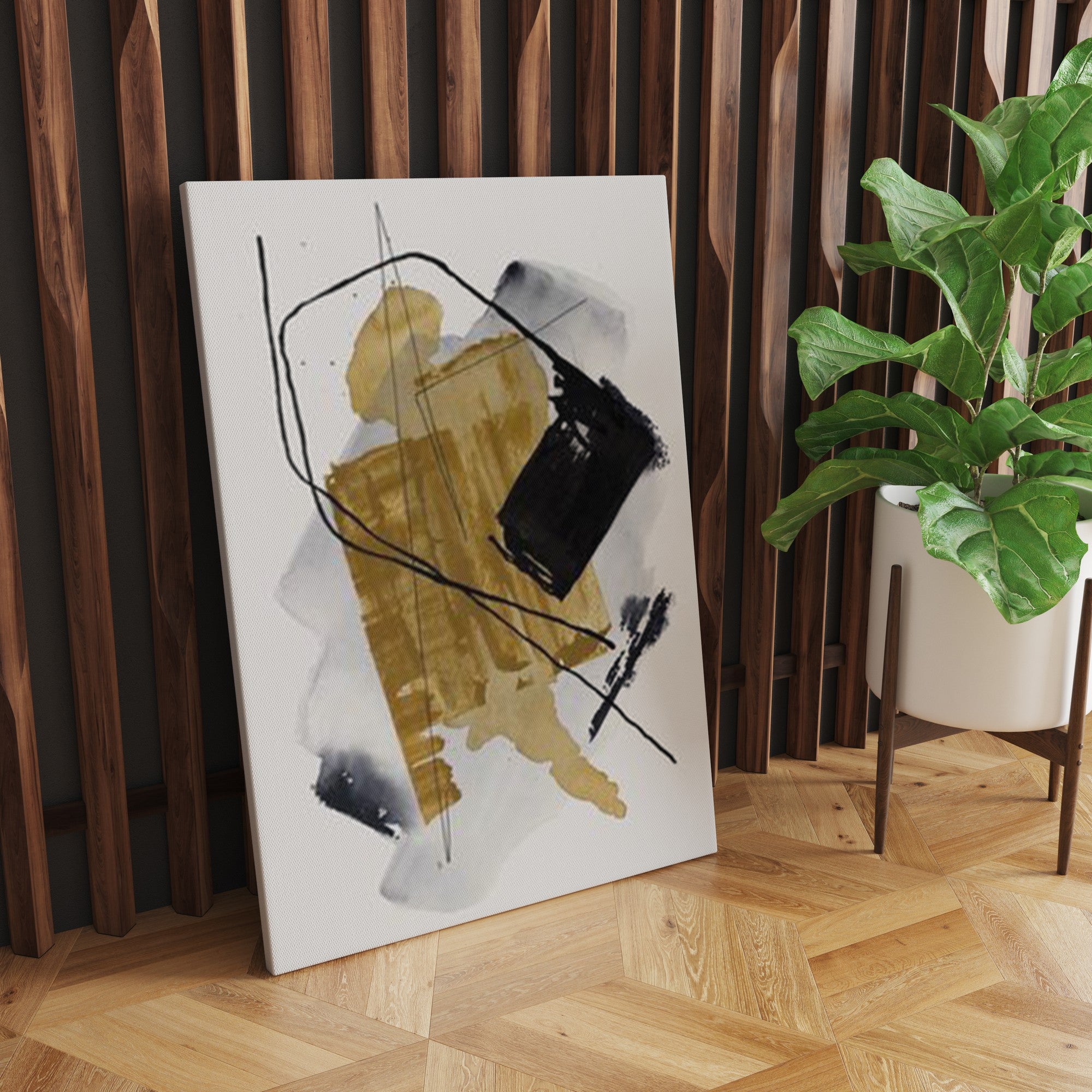 Quadro Decorativo Canvas Multicolor 50x70cm - Moldura Madeira