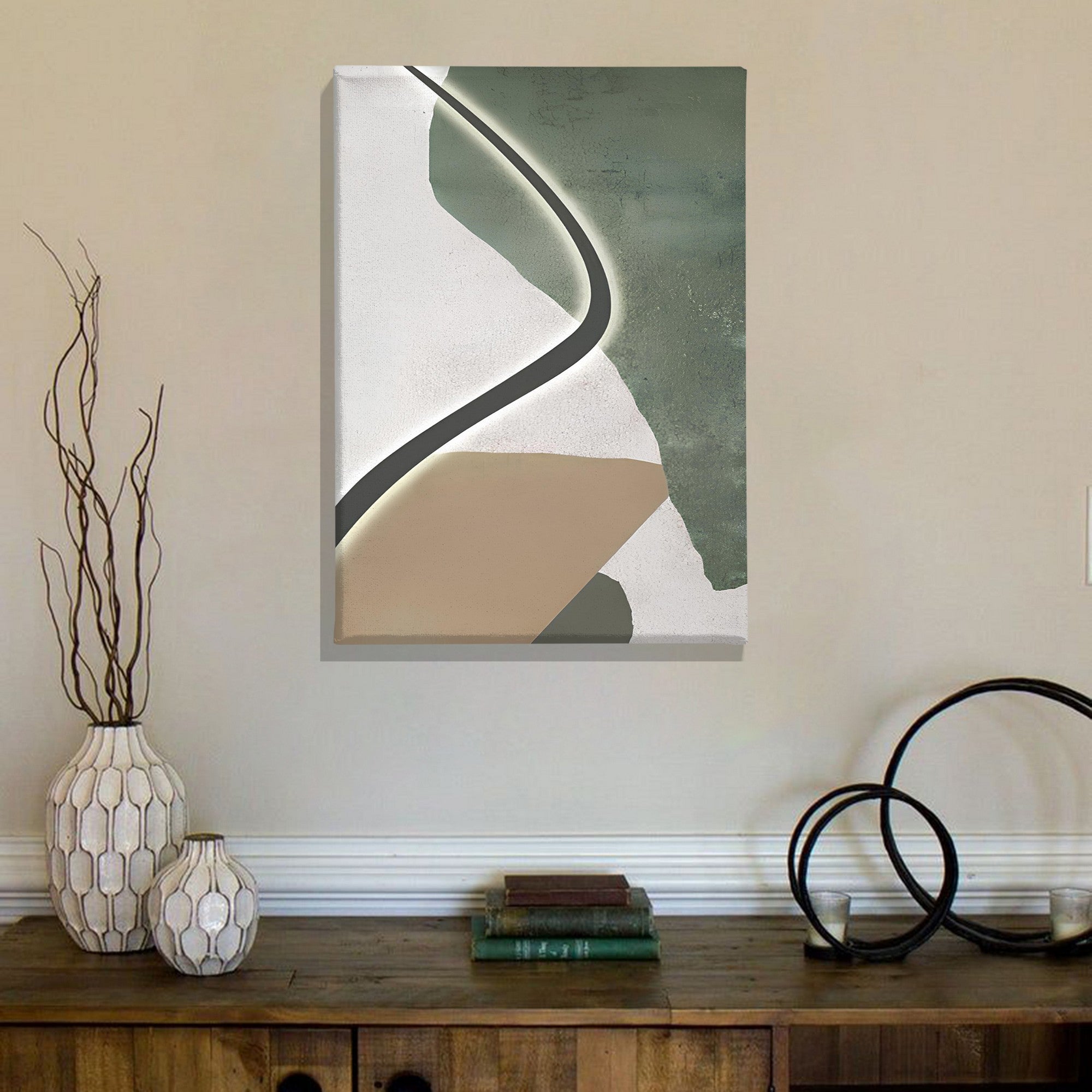 Quadro Decorativo Canvas Multicolor 50x70cm - Moldura Madeira