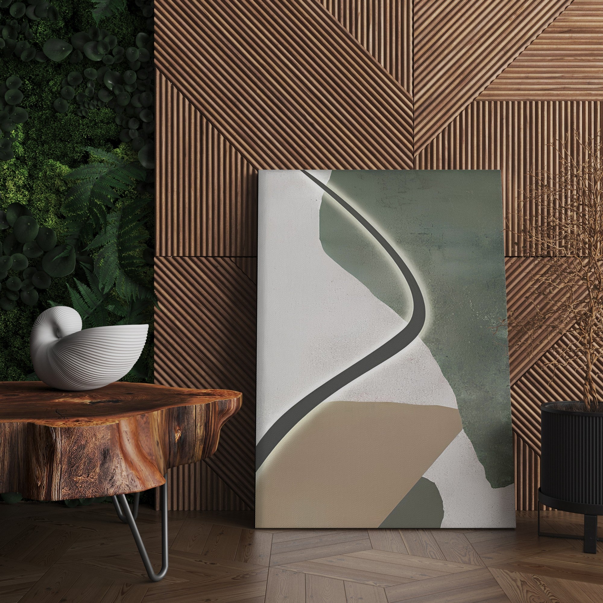 Quadro Decorativo Canvas Multicolor 50x70cm - Moldura Madeira