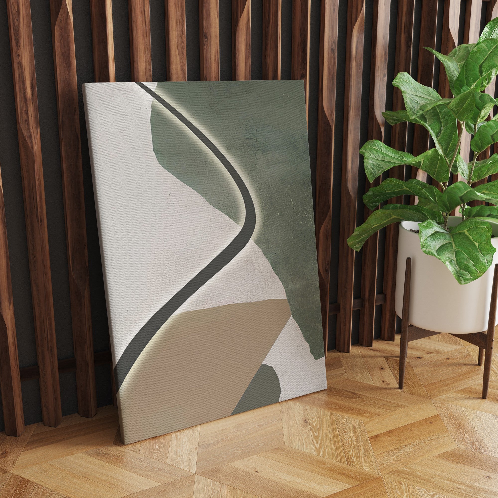 Quadro Decorativo Canvas Multicolor 50x70cm - Moldura Madeira