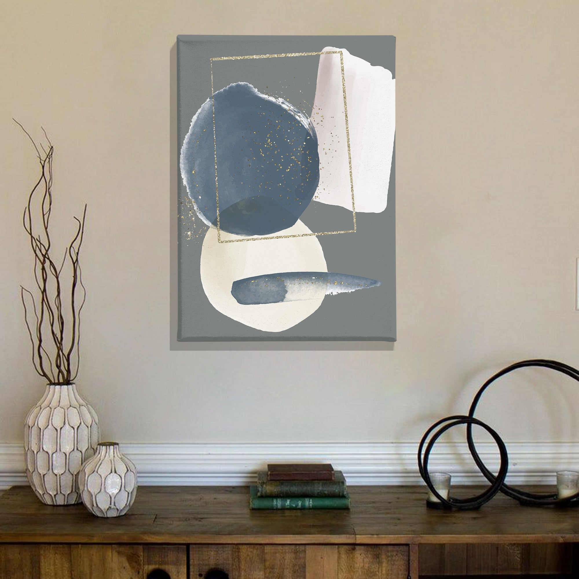 Tela Decorativa Canvas Multicolor 50x70cm - Moldura Madeira Premium