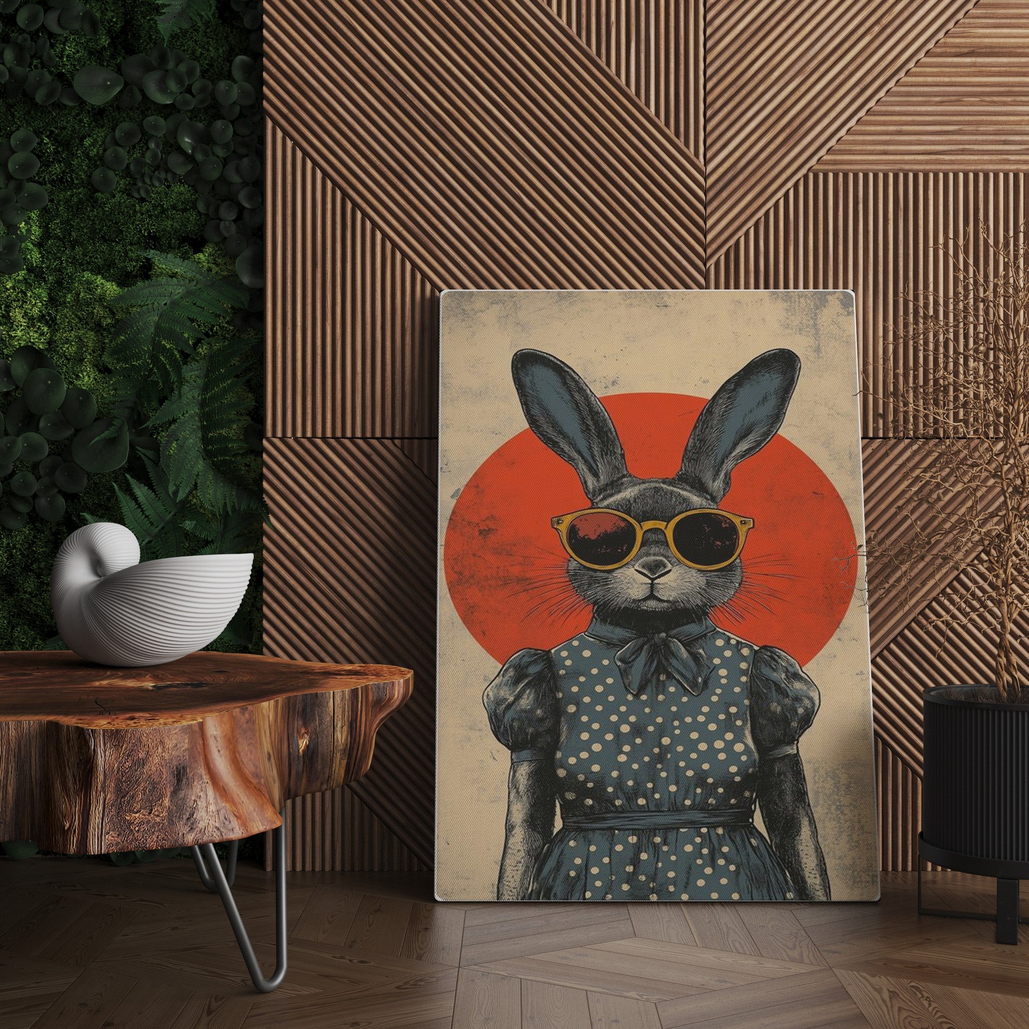 Tela Decorativa Multicolor 50x70cm - Moldura Madeira Premium