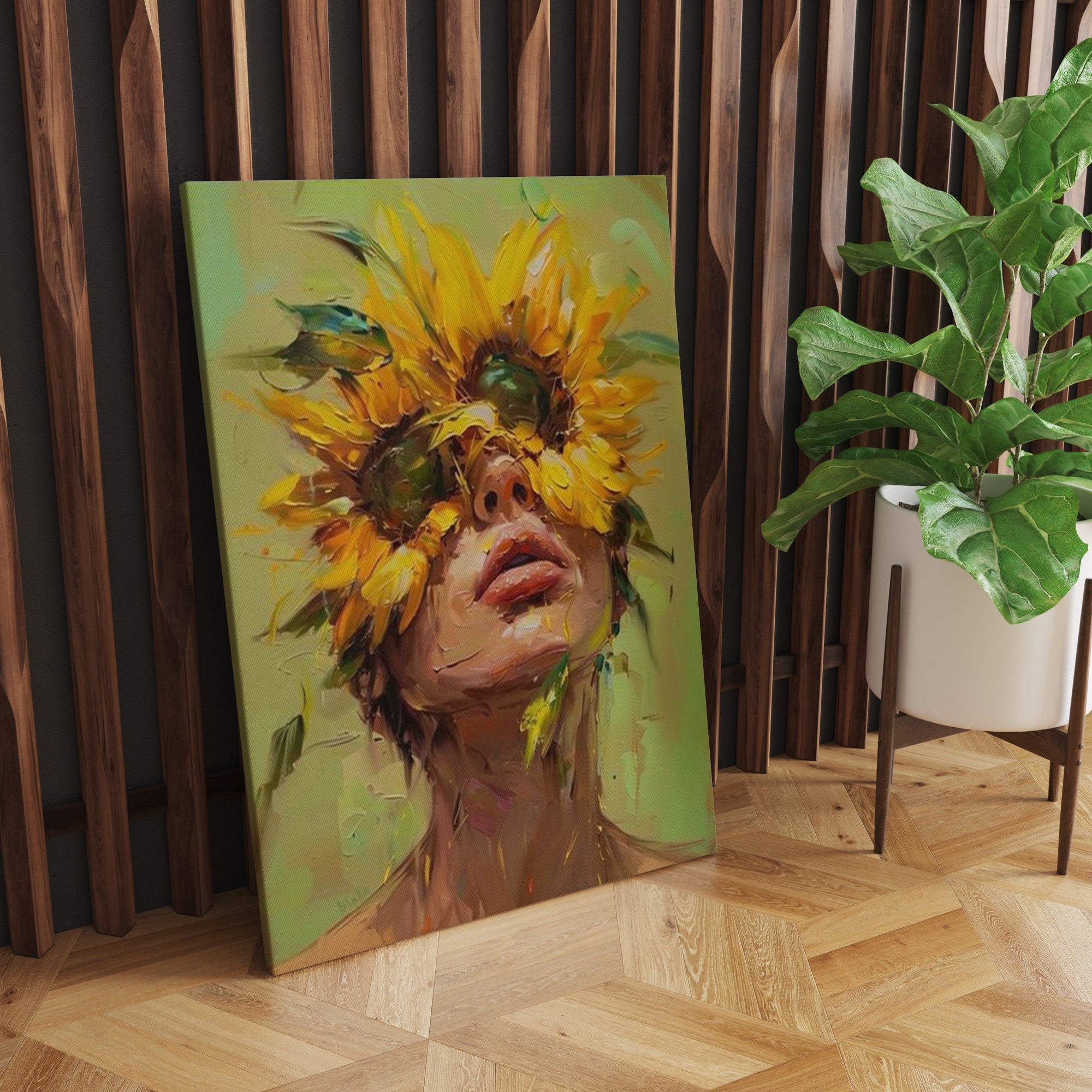 Quadro Decorativo Canvas Multicolor 50x70cm - Moldura Madeira