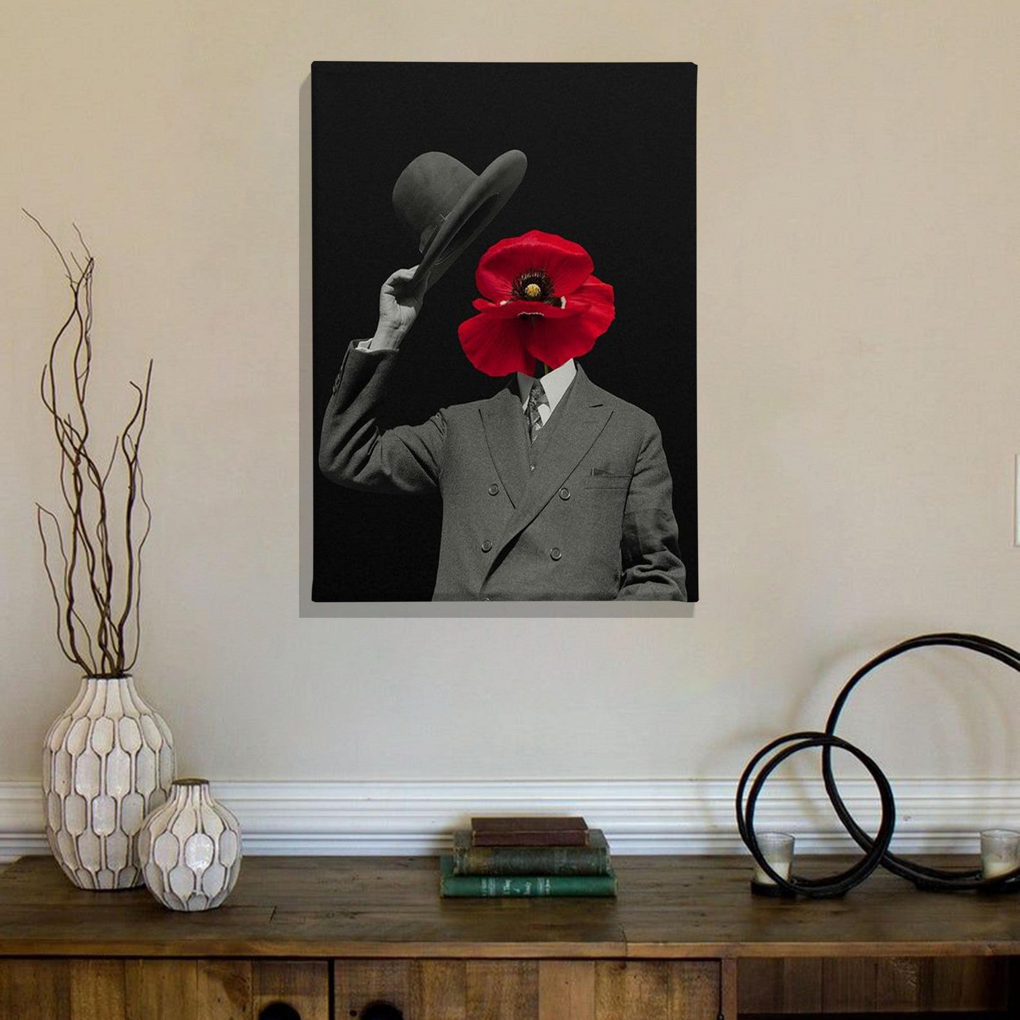 Quadro Decorativo Canvas Multicolor 50x70cm - Moldura Madeira