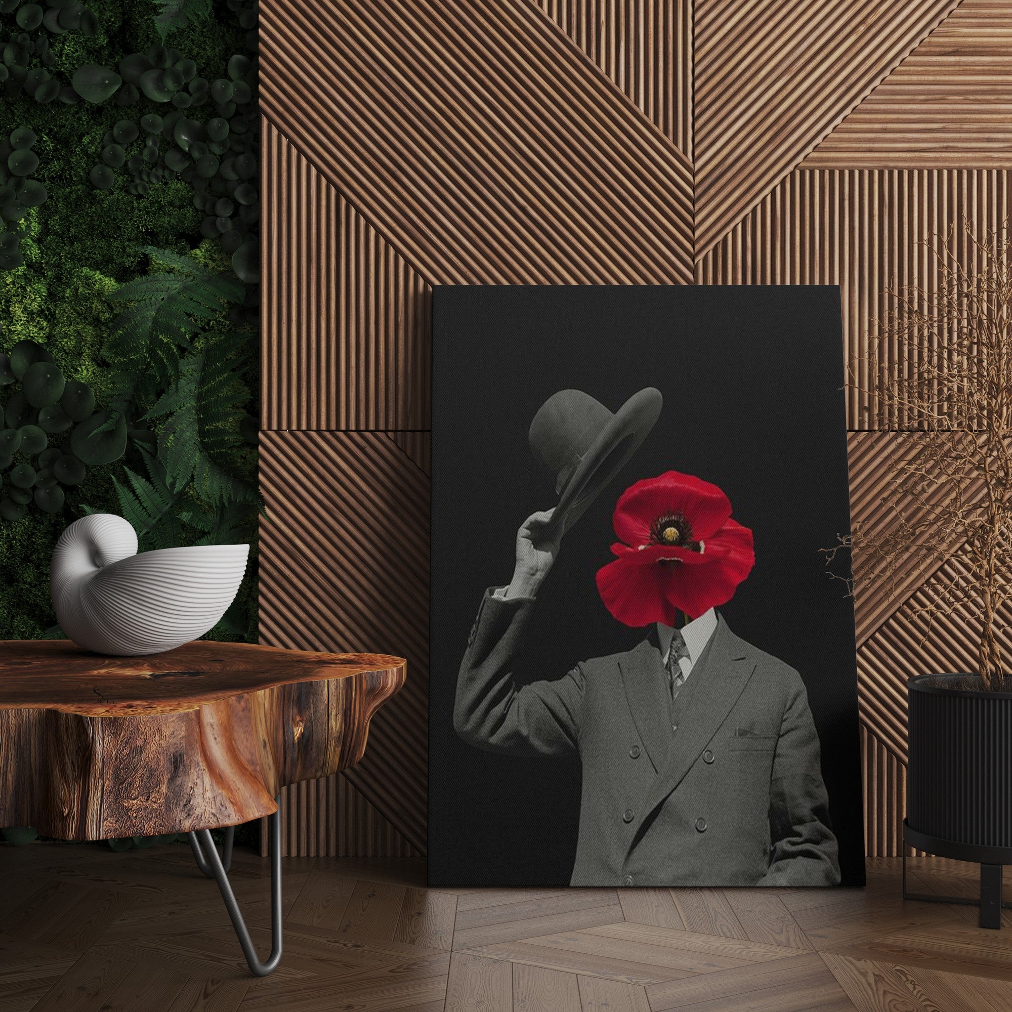 Quadro Decorativo Canvas Multicolor 50x70cm - Moldura Madeira