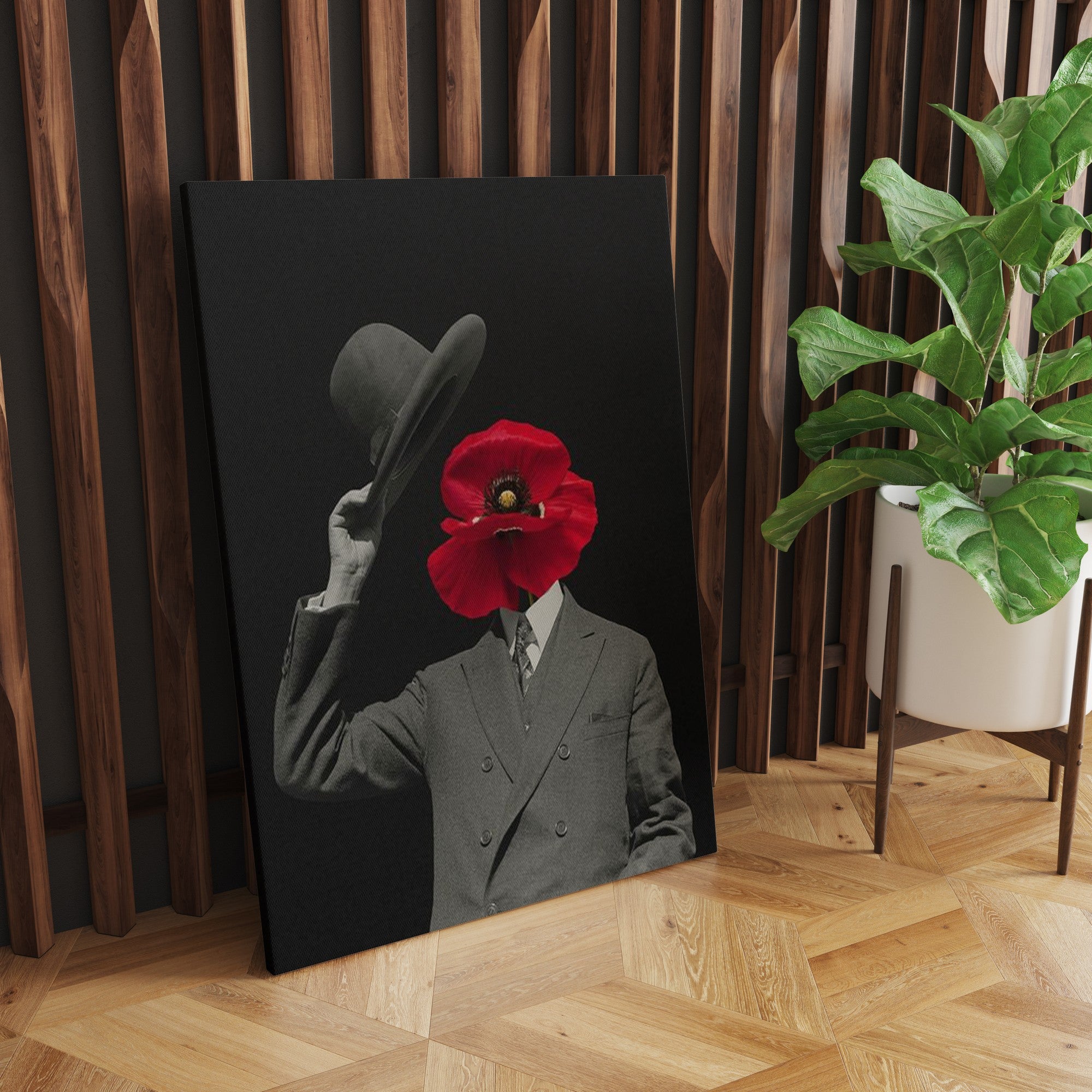 Quadro Decorativo Canvas Multicolor 50x70cm - Moldura Madeira