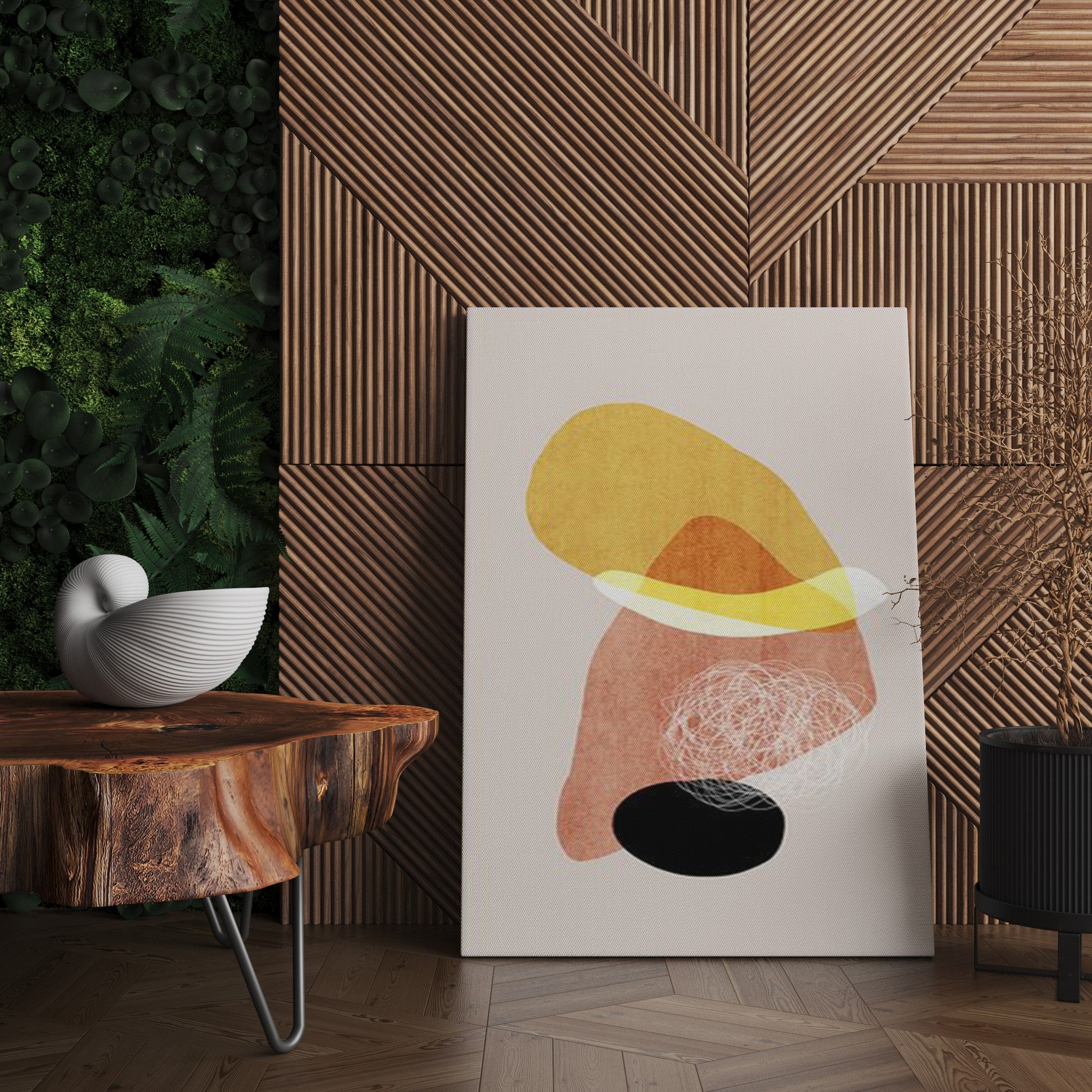 Quadro Decorativo Canvas Multicolor 50x70cm - Moldura Madeira