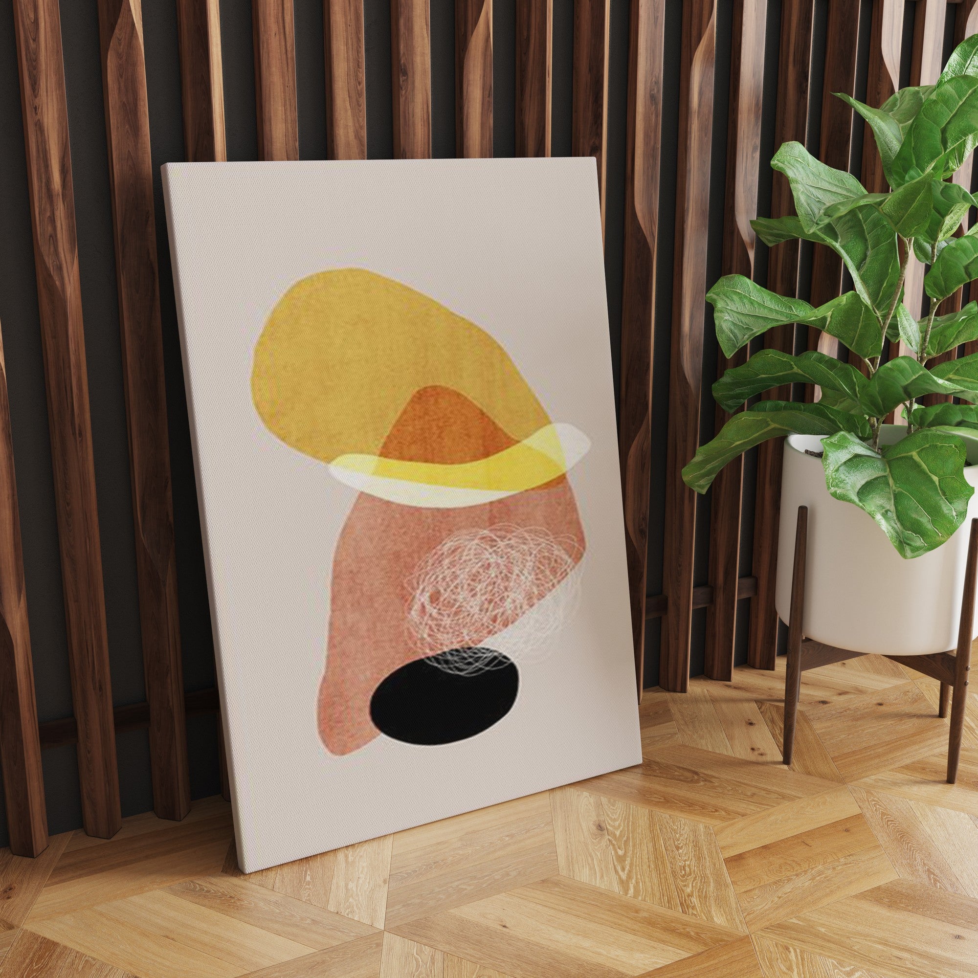 Quadro Decorativo Canvas Multicolor 50x70cm - Moldura Madeira