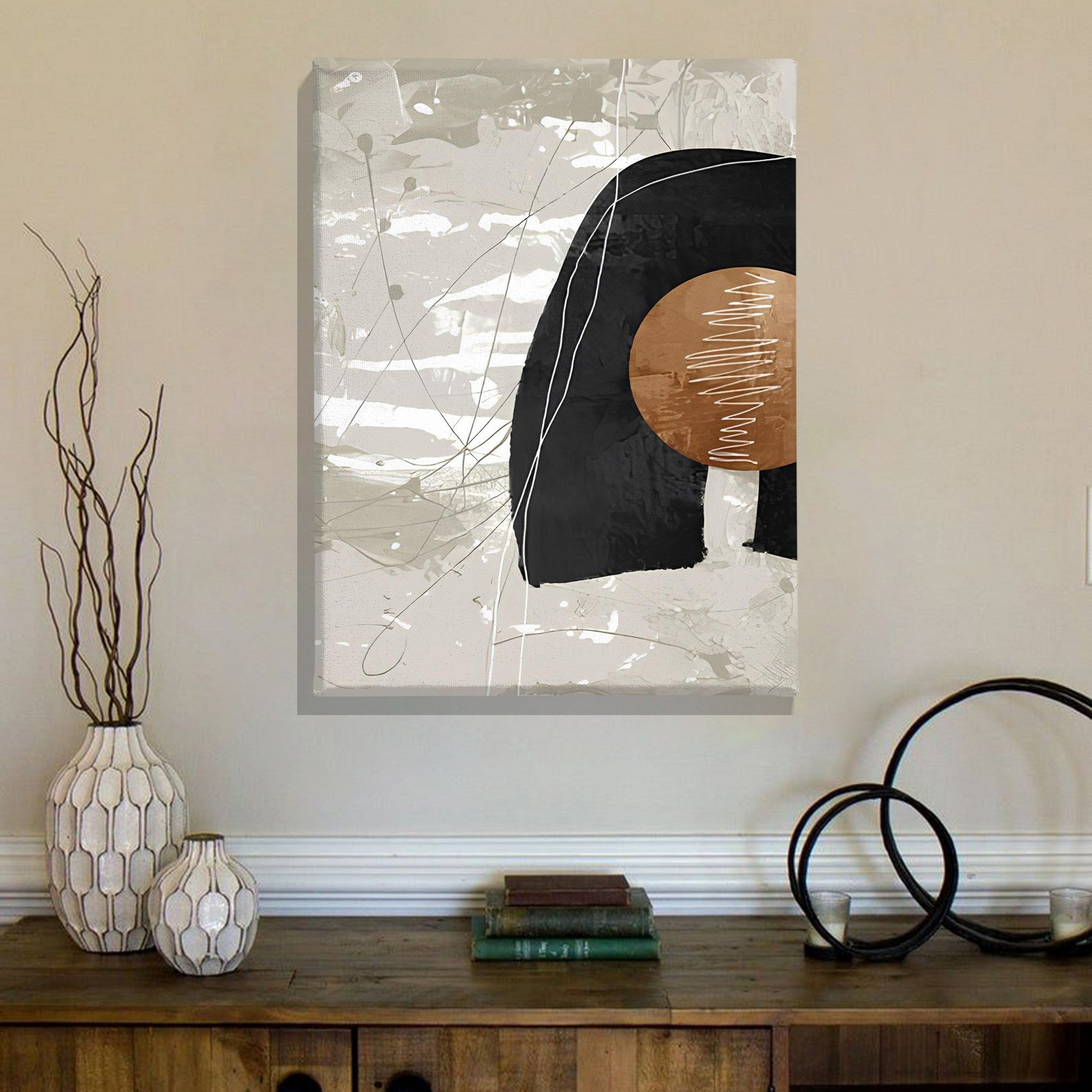 Quadro Decorativo Canvas Multicolor 50x70cm - Moldura Madeira