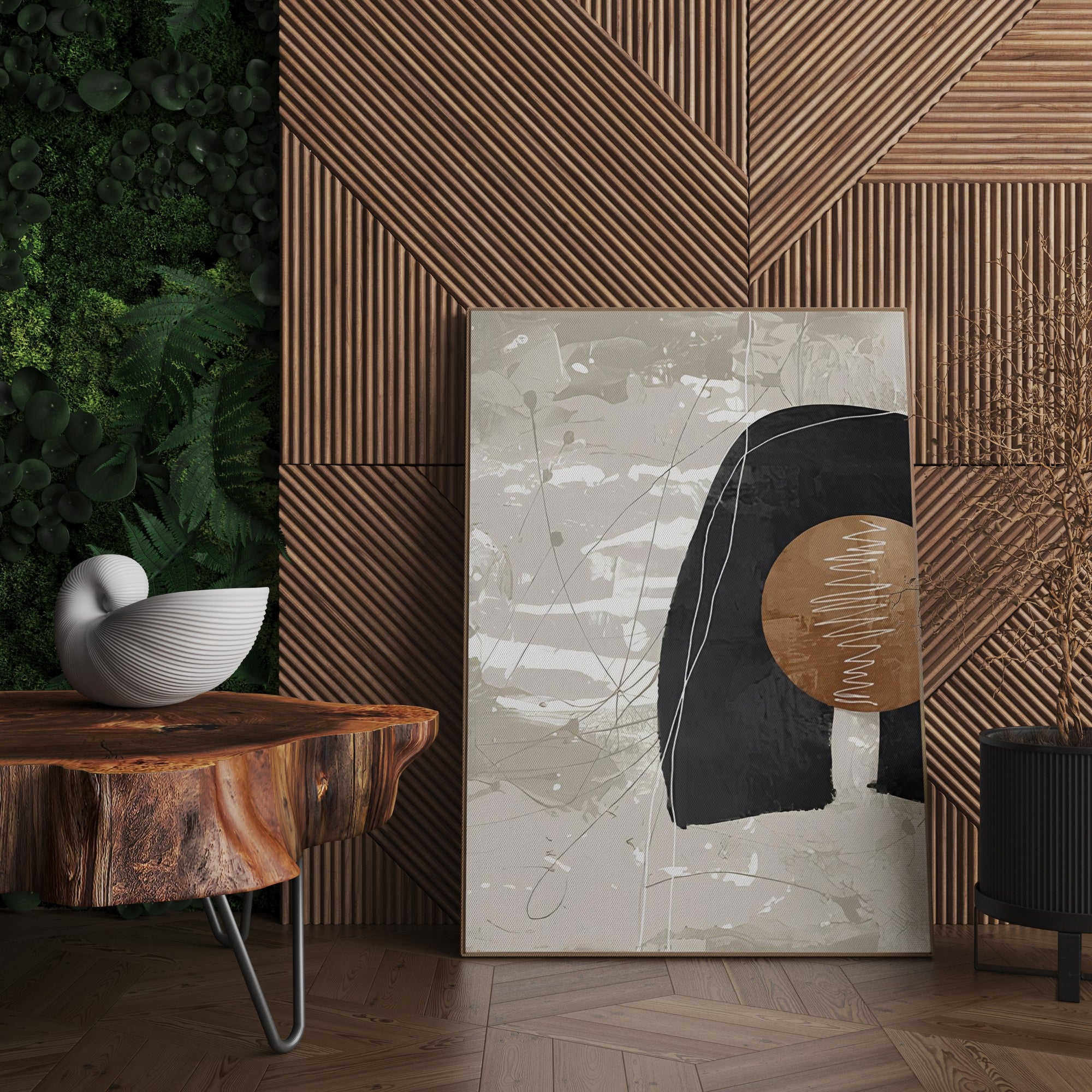 Quadro Decorativo Canvas Multicolor 50x70cm - Moldura Madeira