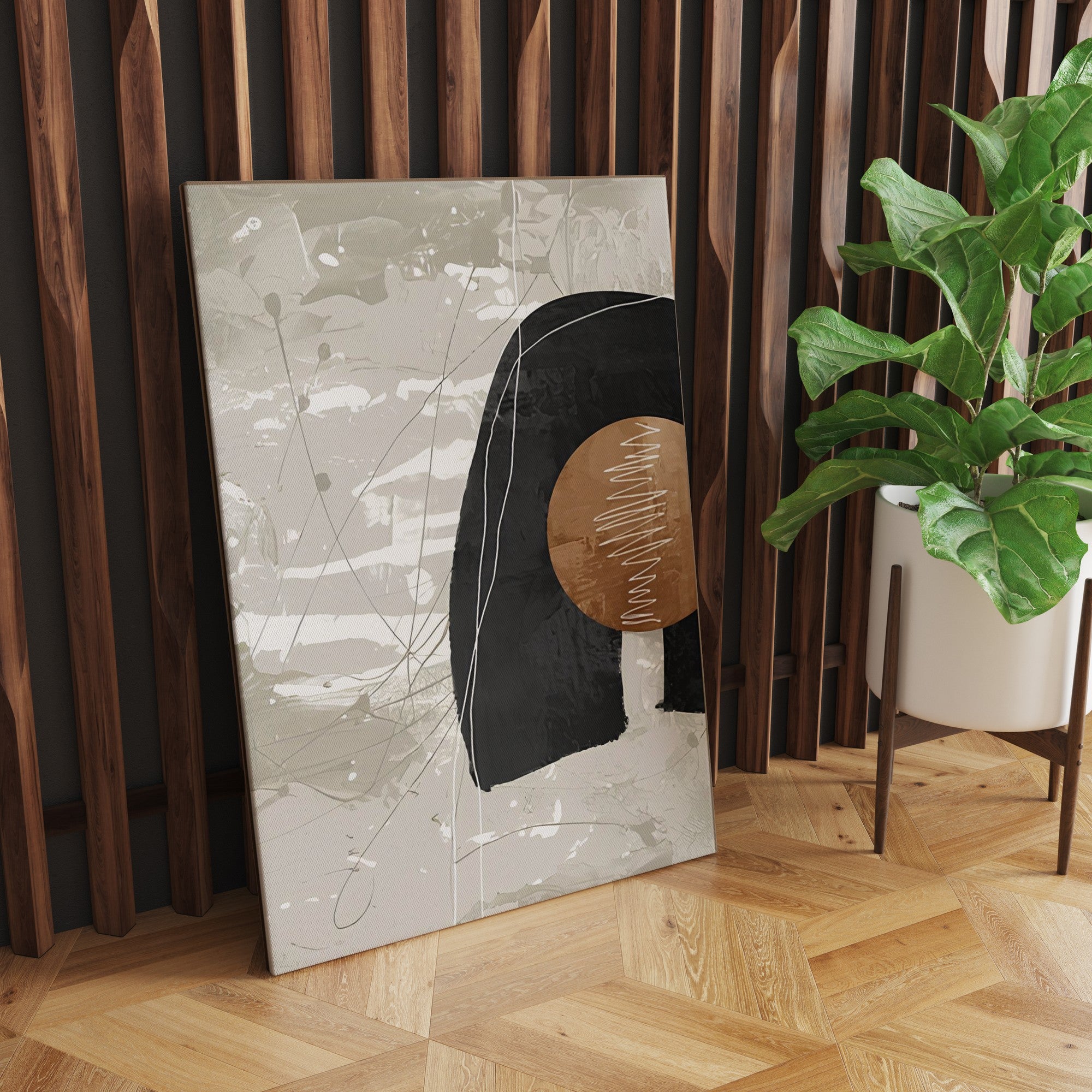 Quadro Decorativo Canvas Multicolor 50x70cm - Moldura Madeira