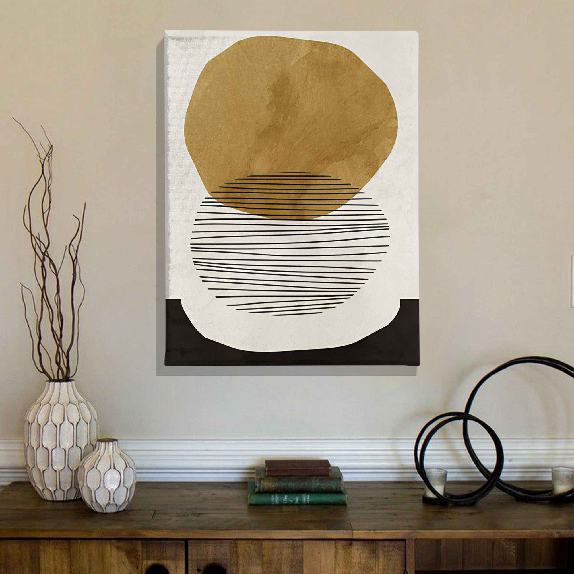 Quadro Decorativo Canvas Multicolor 50x70cm - Moldura Madeira