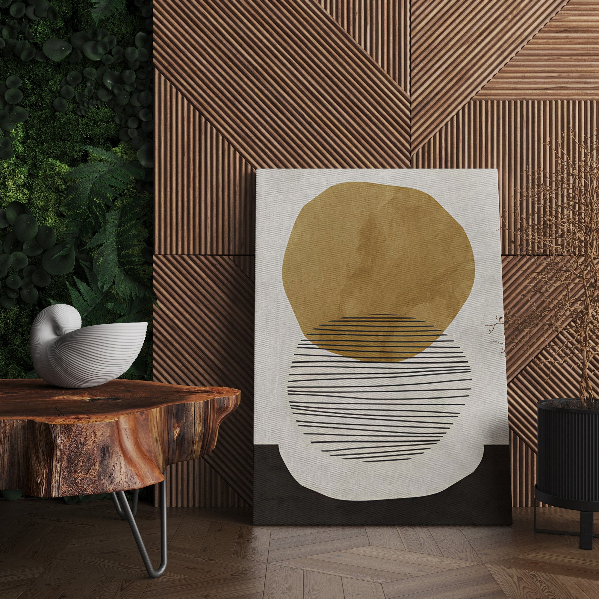 Quadro Decorativo Canvas Multicolor 50x70cm - Moldura Madeira