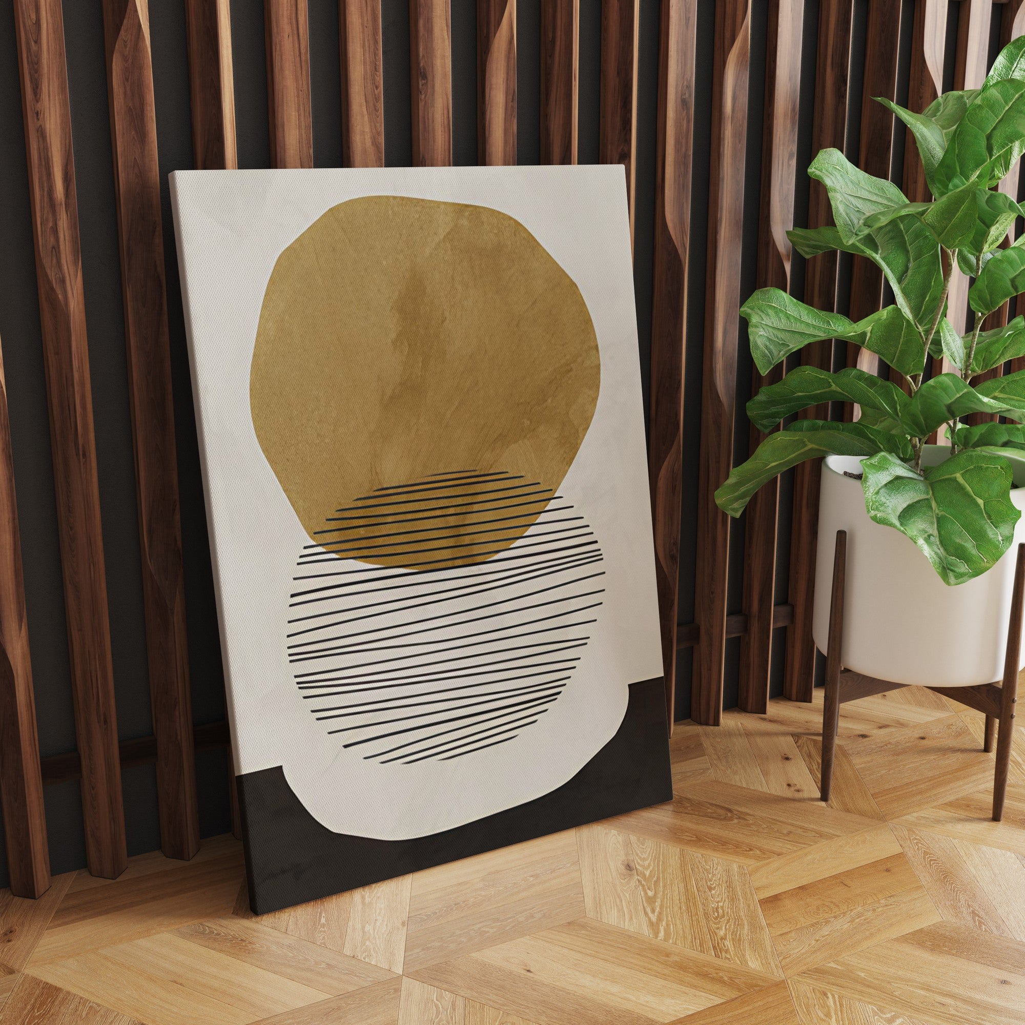 Quadro Decorativo Canvas Multicolor 50x70cm - Moldura Madeira