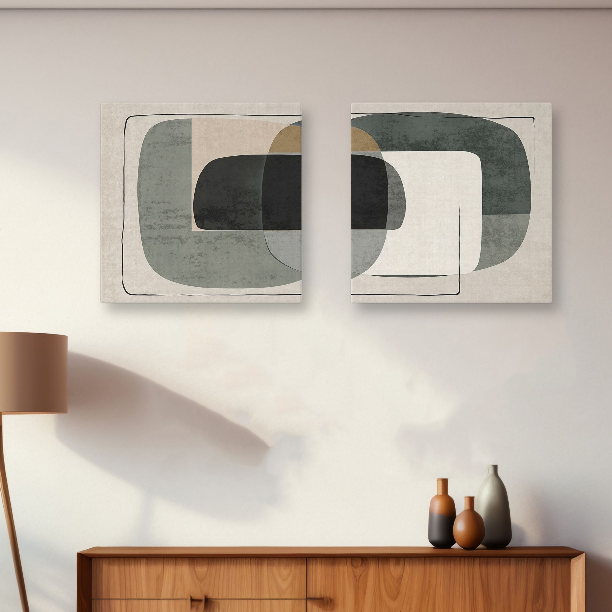 Conjunto Telas Decorativas Canvas 30x30cm - Multicolor (2 Peças)