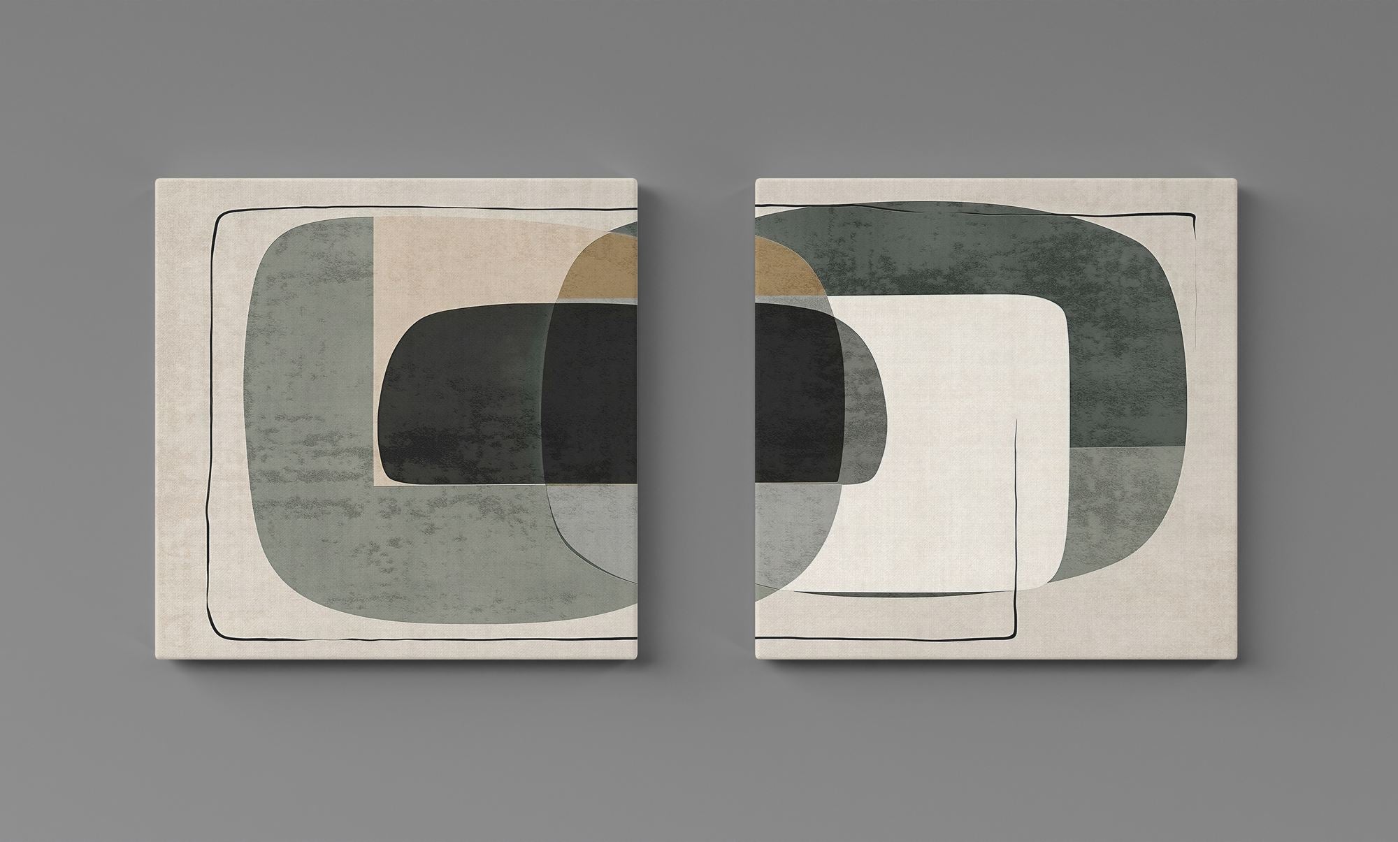 Conjunto Telas Decorativas Canvas 30x30cm - Multicolor (2 Peças)