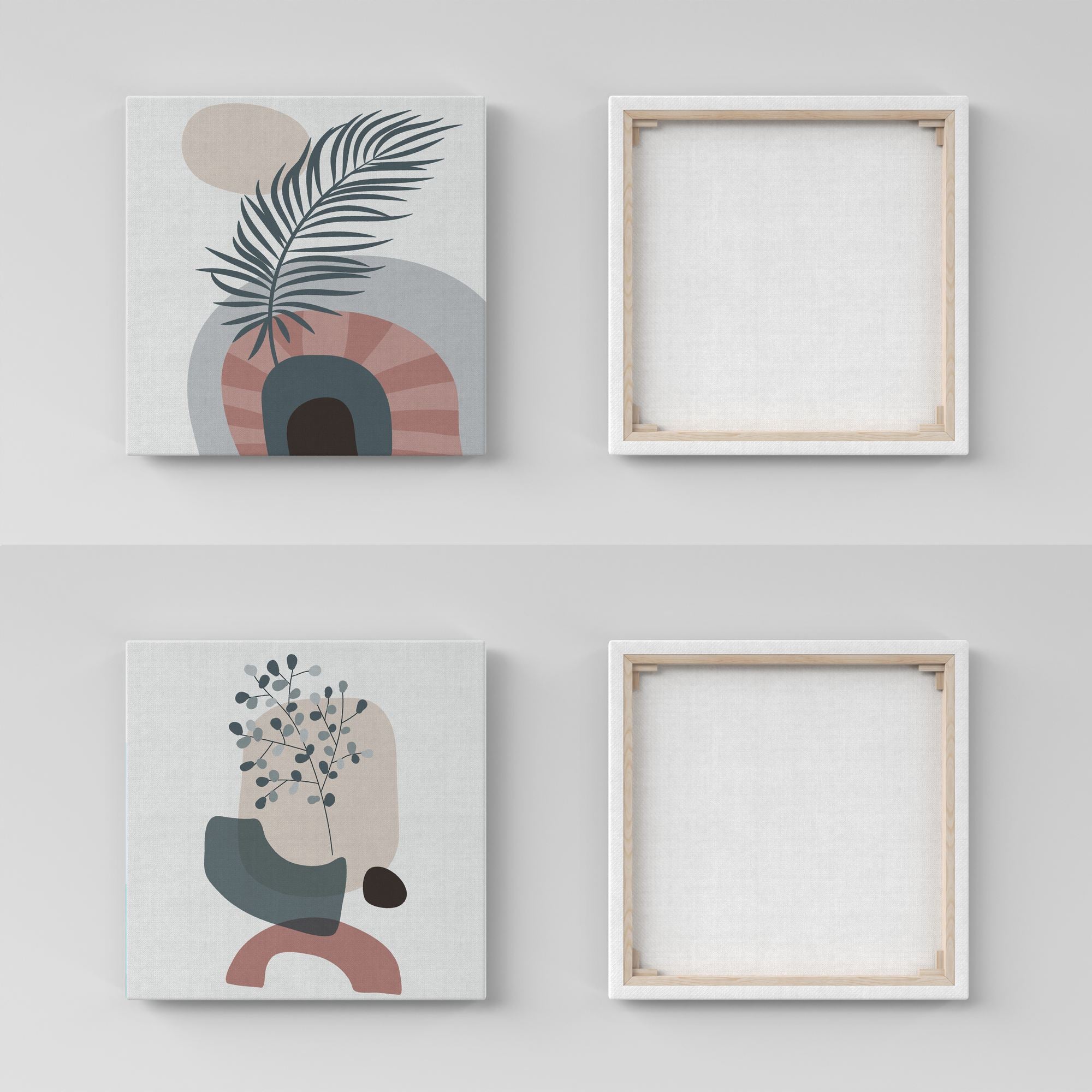 Conjunto 2 Telas Decorativas Canvas 30x30cm - Multicolor Premium