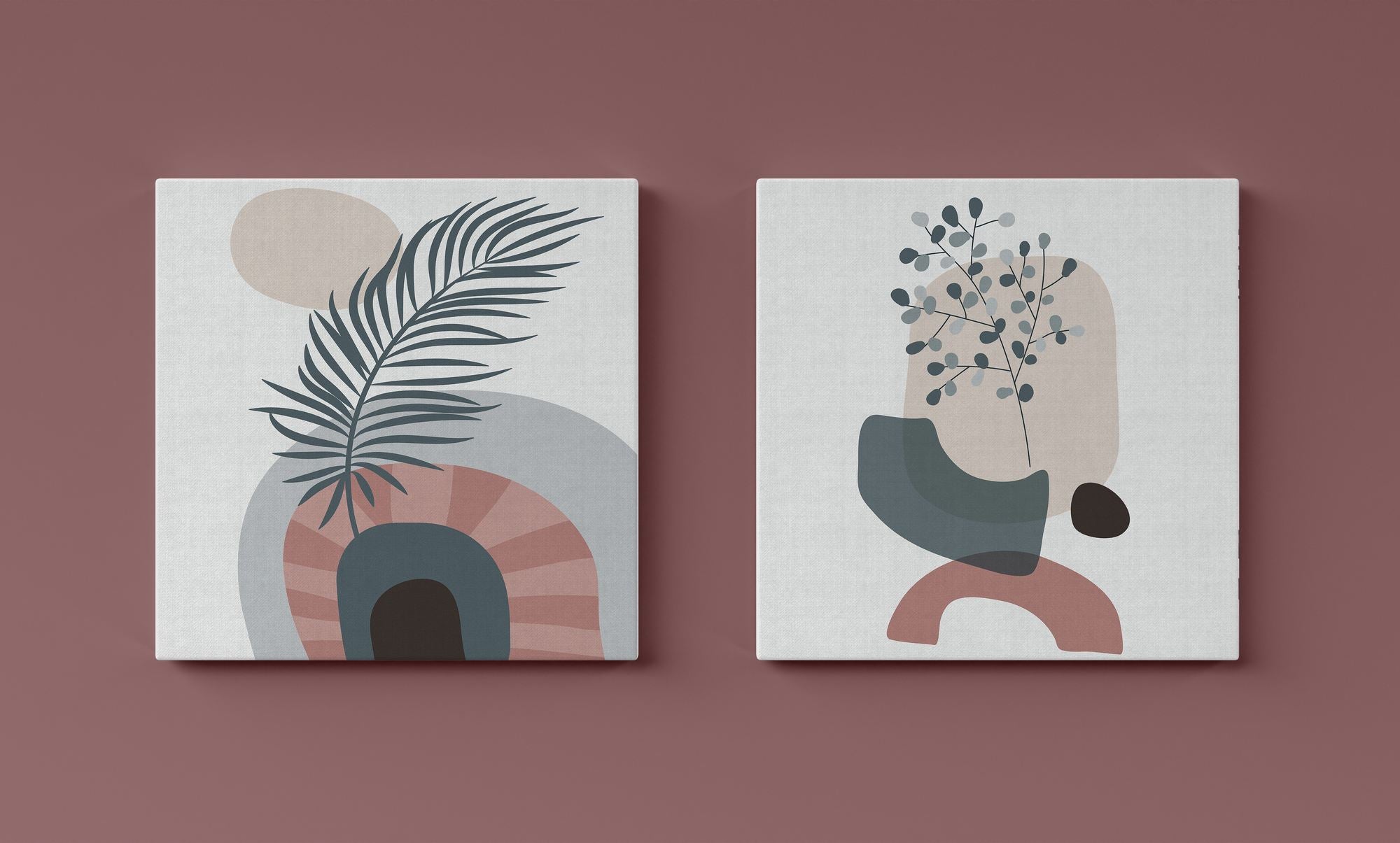 Conjunto 2 Telas Decorativas Canvas 30x30cm - Multicolor Premium