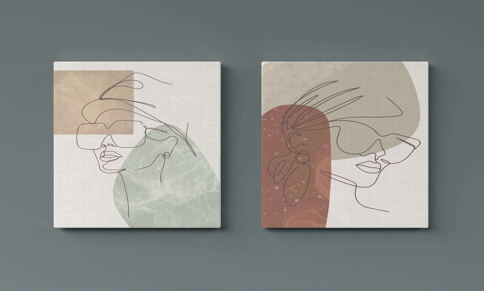 Conjunto 2 Telas Decorativas Canvas 30x30cm - Arte Multicolor