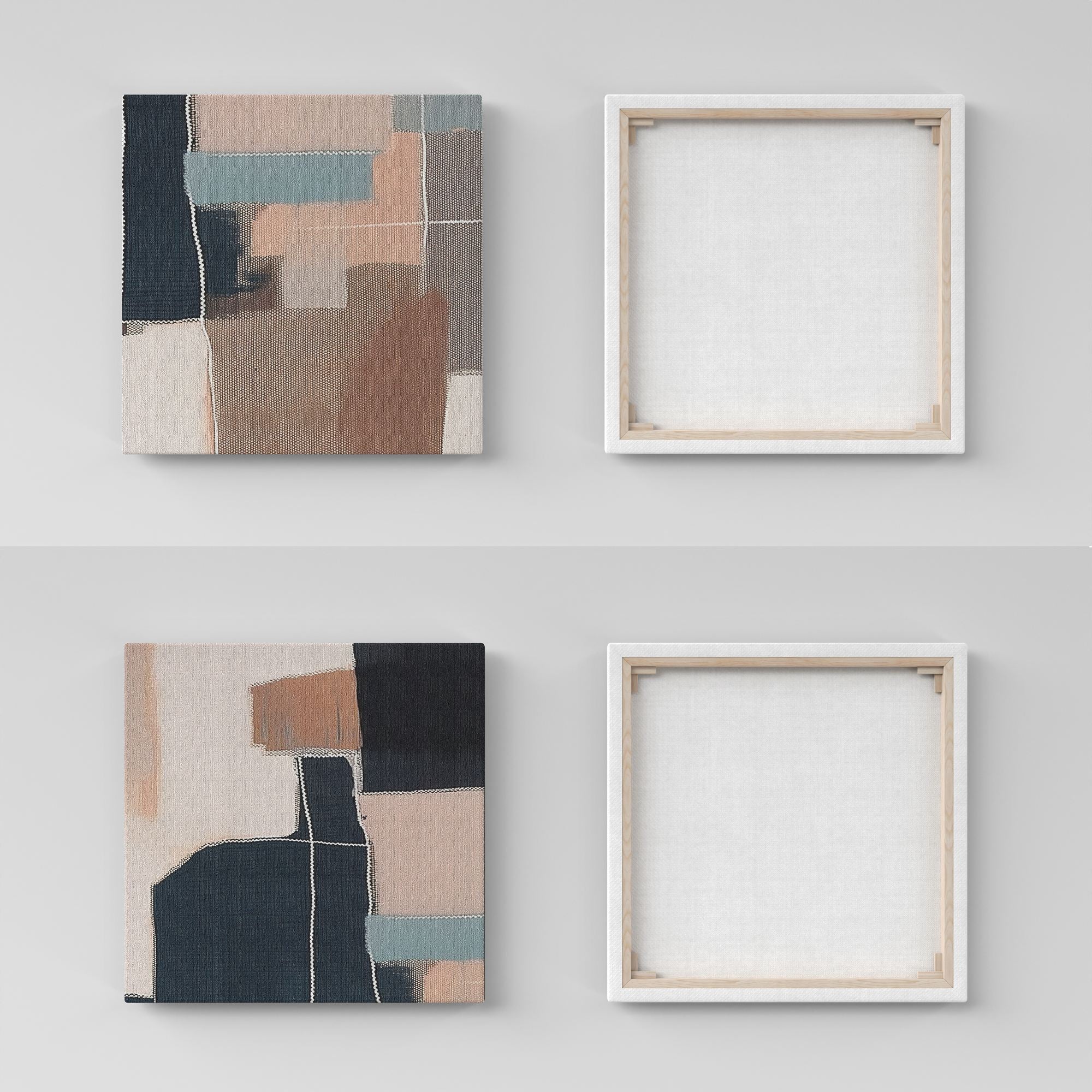 Conjunto 2 Telas Decorativas Multicolor 30x30cm - Canvas Premium