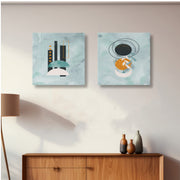 Conjunto 2 Quadros Decorativos Canvas 30x30cm - Multicolor Premium